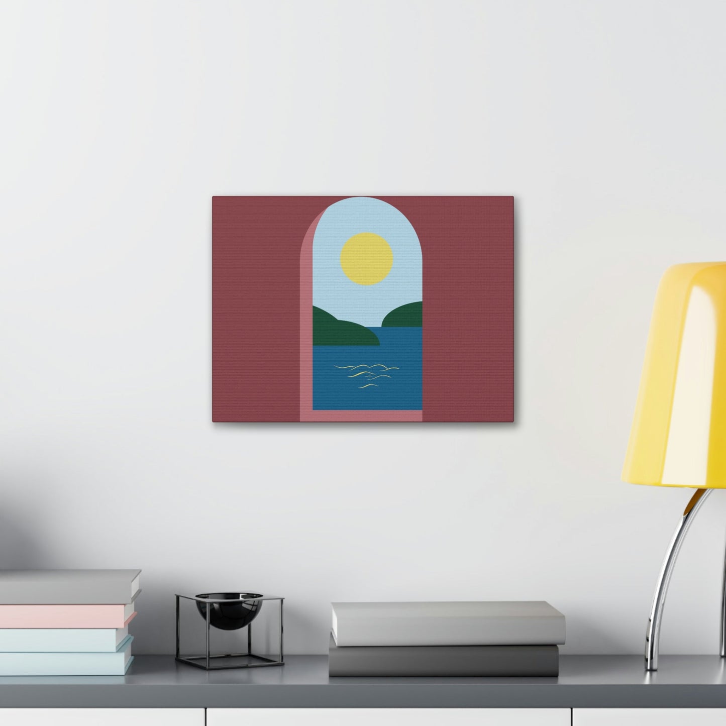 Minimal Art Print Italy Sea View Landscape Aesthetic Classic Canvas Gallery Wraps Ichaku [Perfect Gifts Selection]