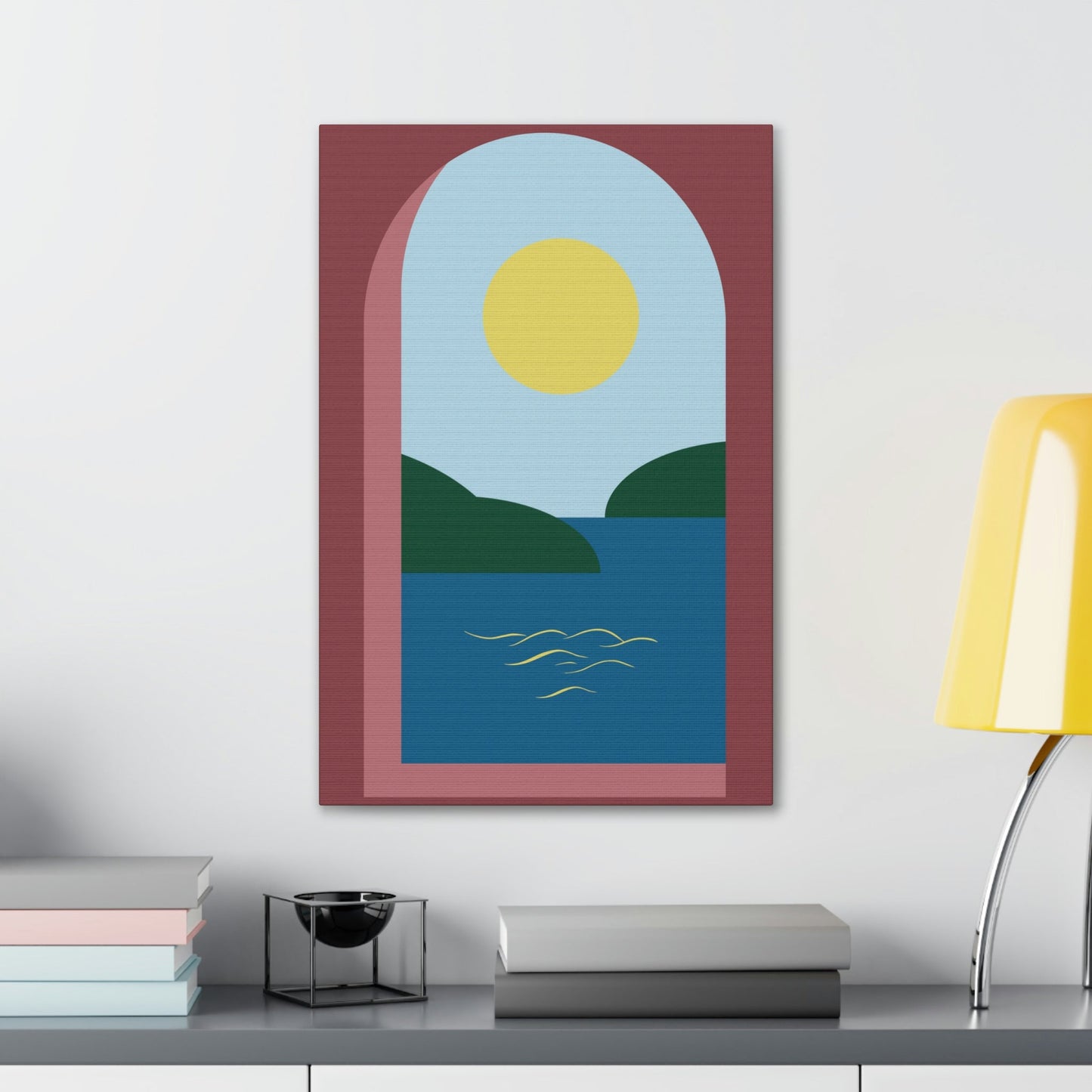 Minimal Art Print Italy Sea View Landscape Aesthetic Classic Canvas Gallery Wraps Ichaku [Perfect Gifts Selection]