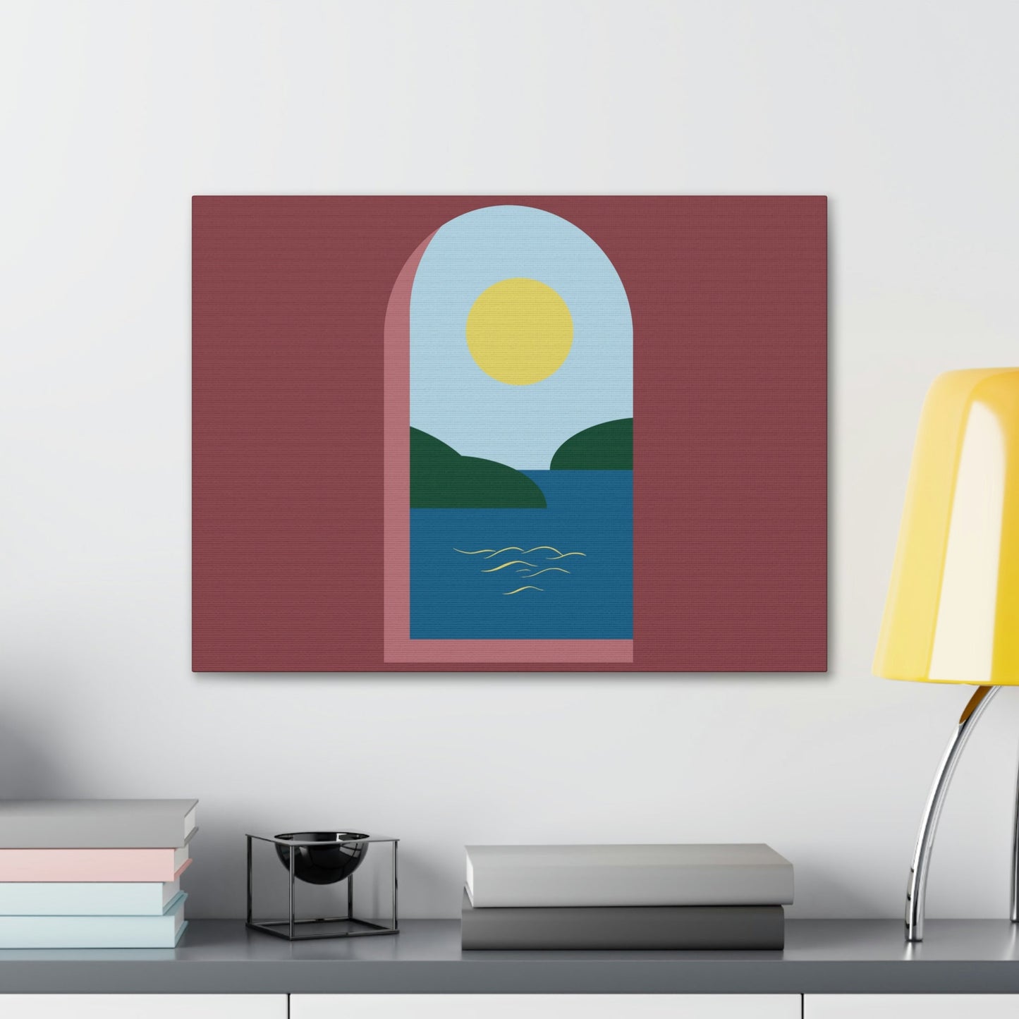 Minimal Art Print Italy Sea View Landscape Aesthetic Classic Canvas Gallery Wraps Ichaku [Perfect Gifts Selection]