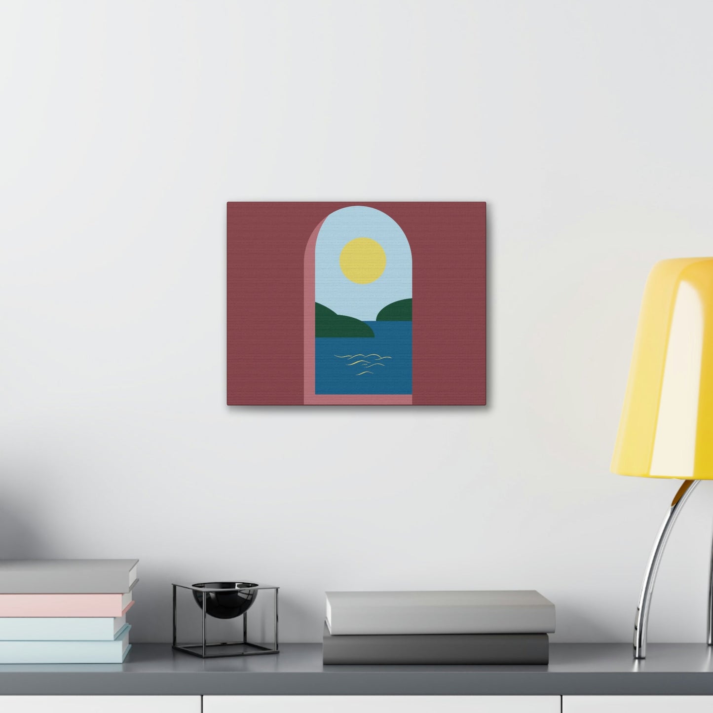 Minimal Art Print Italy Sea View Landscape Aesthetic Classic Canvas Gallery Wraps Ichaku [Perfect Gifts Selection]