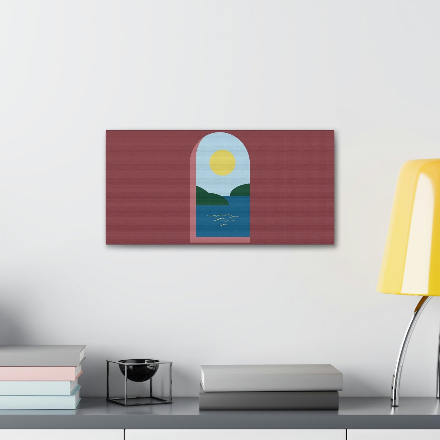 Minimal Art Print Italy Sea View Landscape Aesthetic Classic Canvas Gallery Wraps Ichaku [Perfect Gifts Selection]