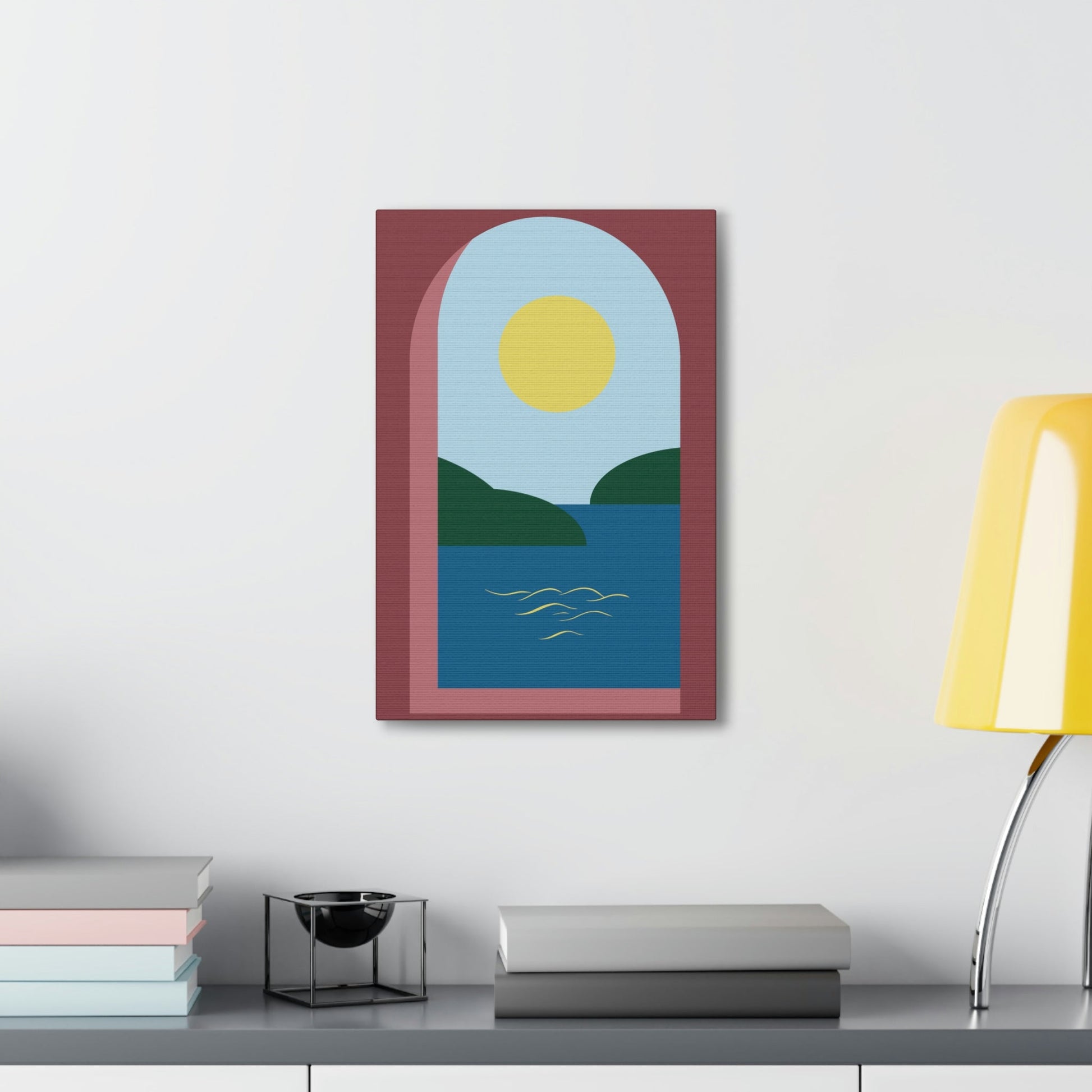 Minimal Art Print Italy Sea View Landscape Aesthetic Classic Canvas Gallery Wraps Ichaku [Perfect Gifts Selection]