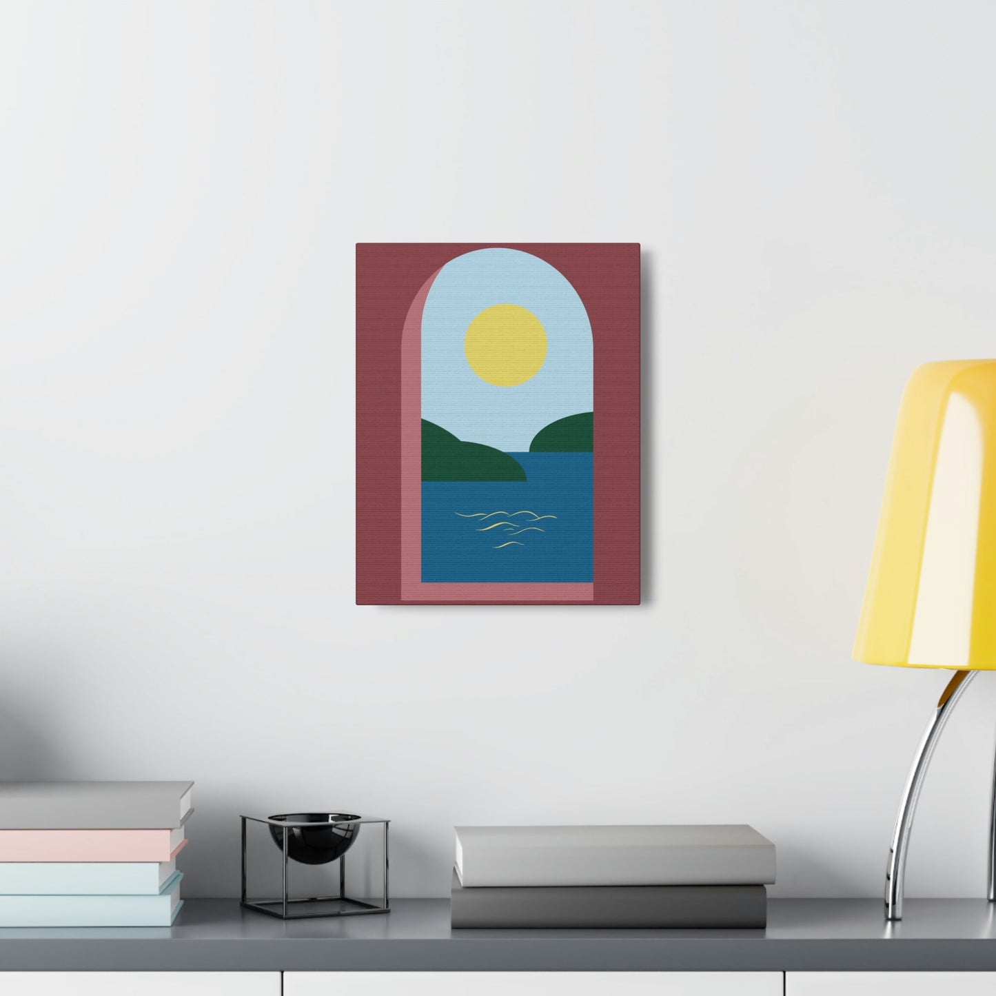 Minimal Art Print Italy Sea View Landscape Aesthetic Classic Canvas Gallery Wraps Ichaku [Perfect Gifts Selection]