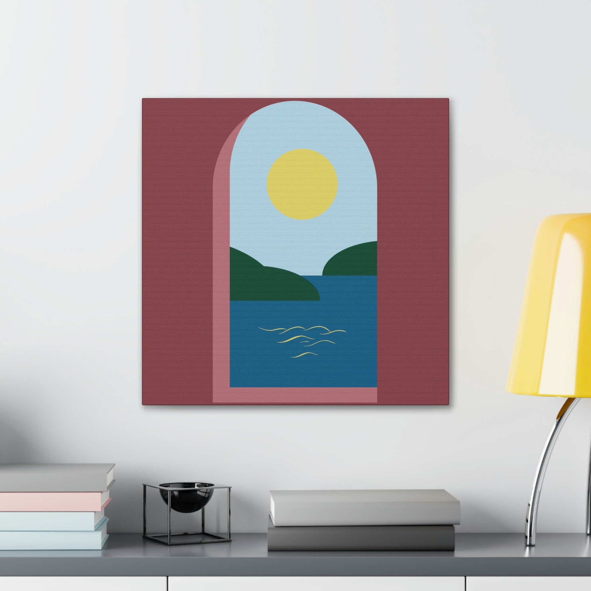 Minimal Art Print Italy Sea View Landscape Aesthetic Classic Canvas Gallery Wraps Ichaku [Perfect Gifts Selection]