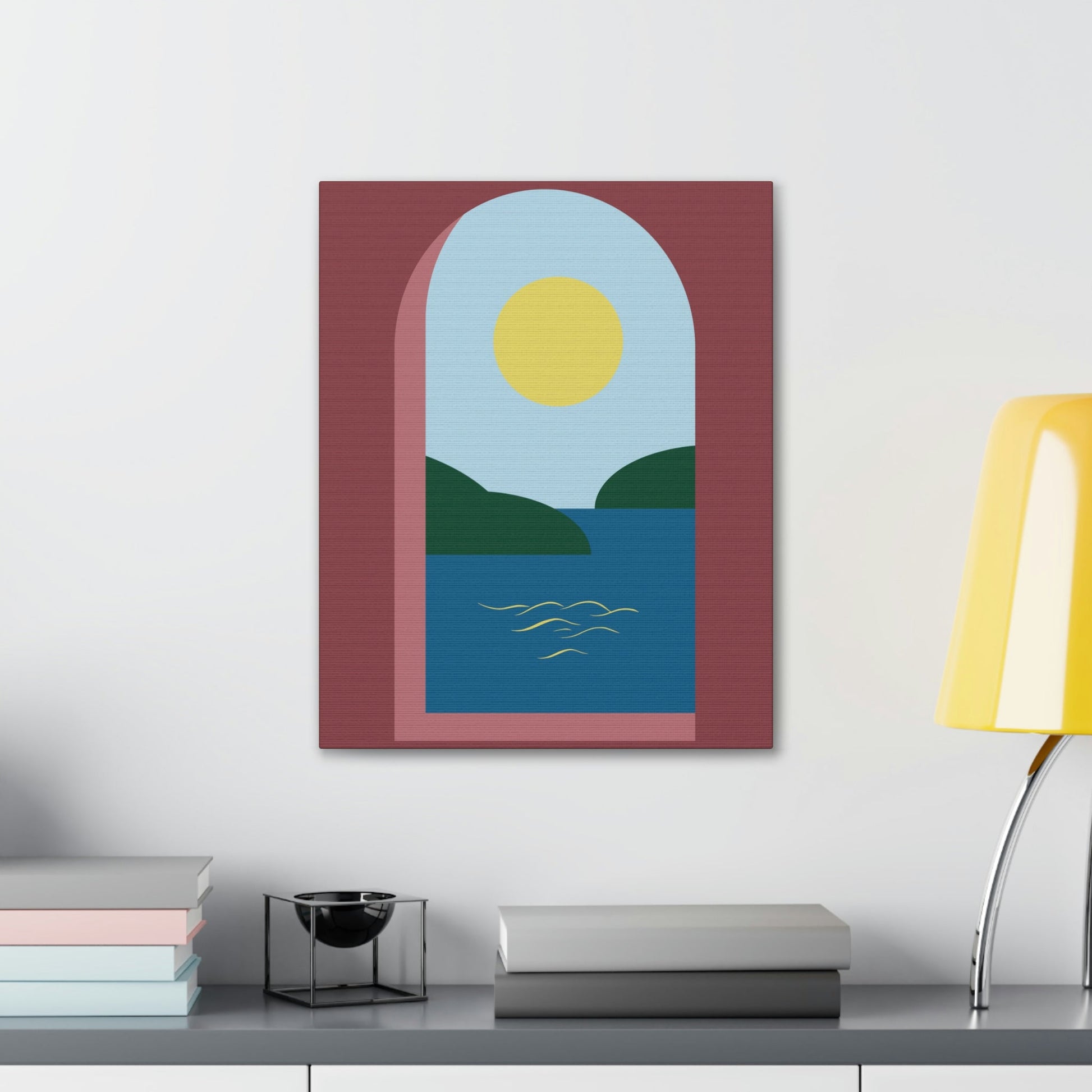 Minimal Art Print Italy Sea View Landscape Aesthetic Classic Canvas Gallery Wraps Ichaku [Perfect Gifts Selection]