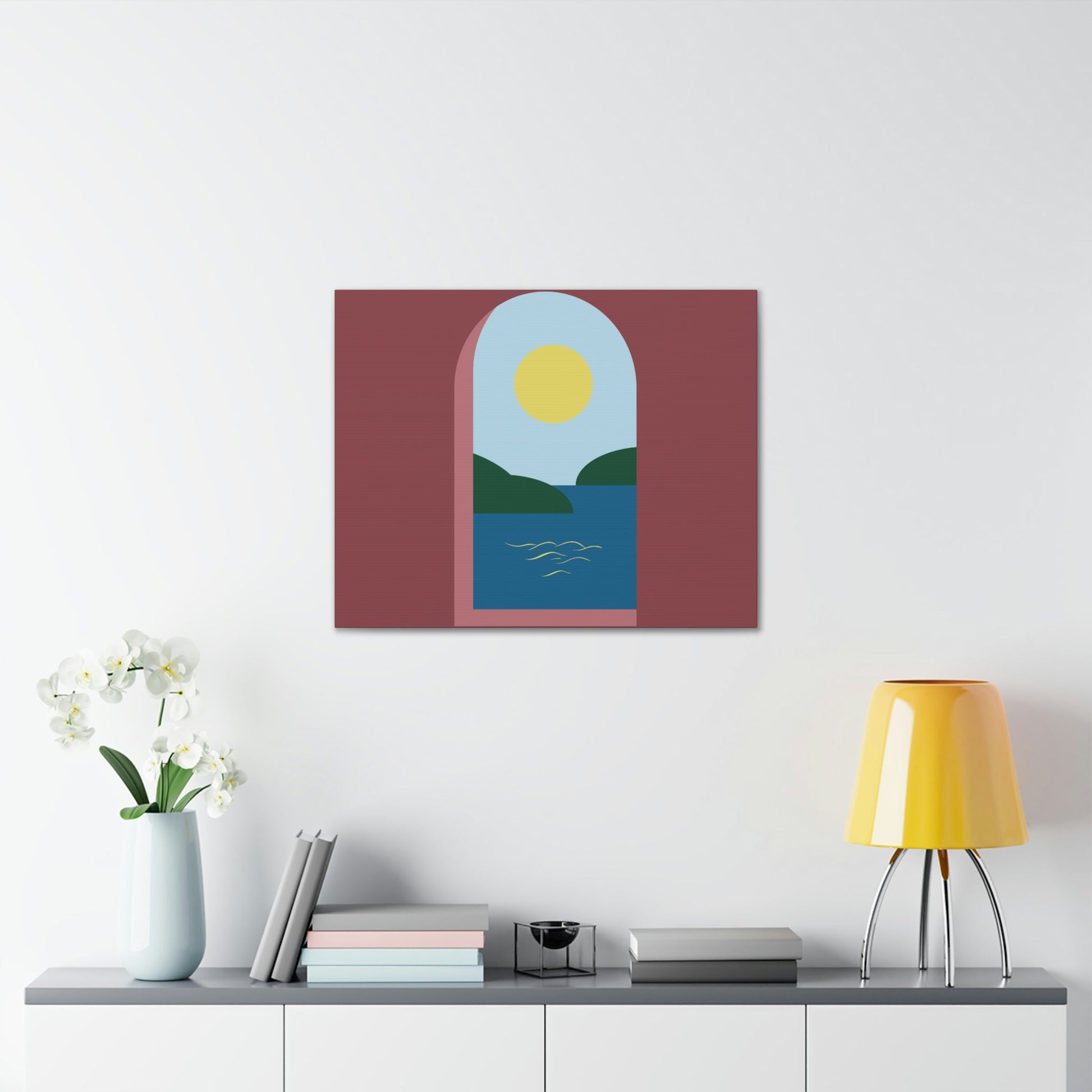 Minimal Art Print Italy Sea View Landscape Aesthetic Classic Canvas Gallery Wraps Ichaku [Perfect Gifts Selection]