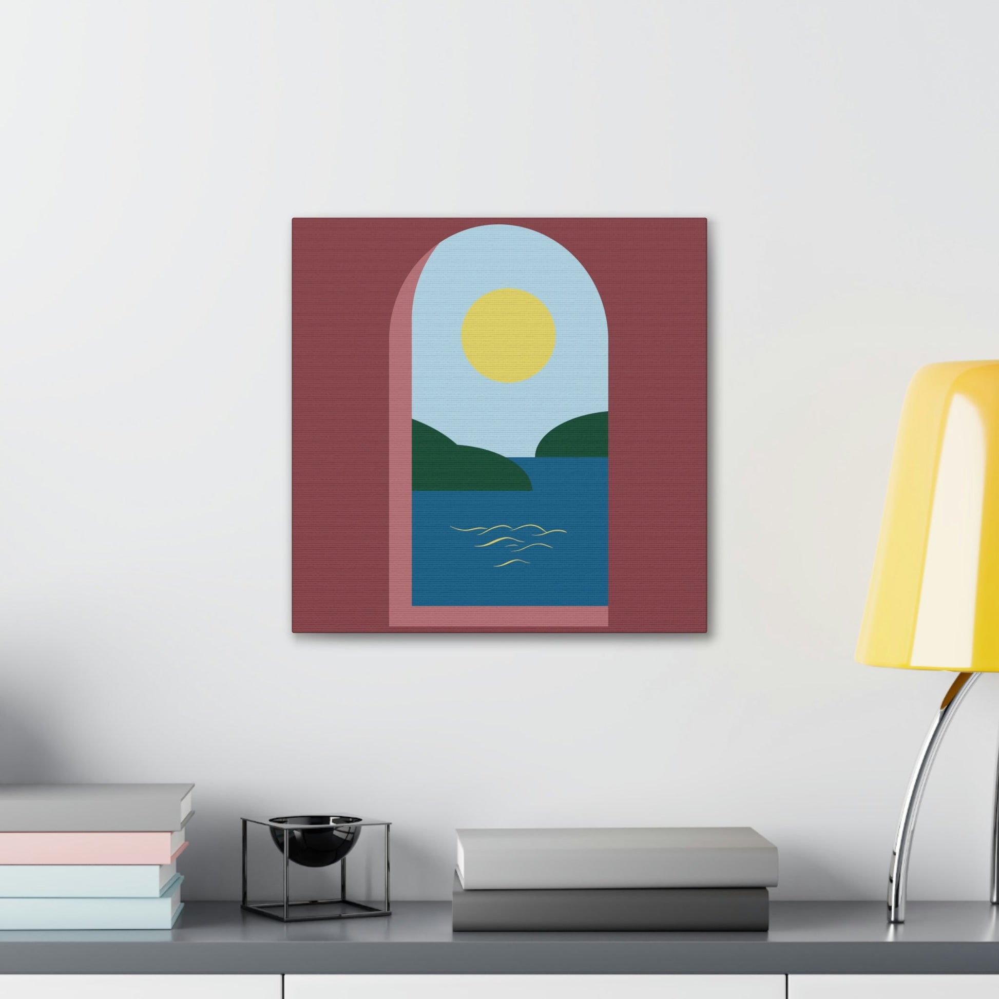 Minimal Art Print Italy Sea View Landscape Aesthetic Classic Canvas Gallery Wraps Ichaku [Perfect Gifts Selection]