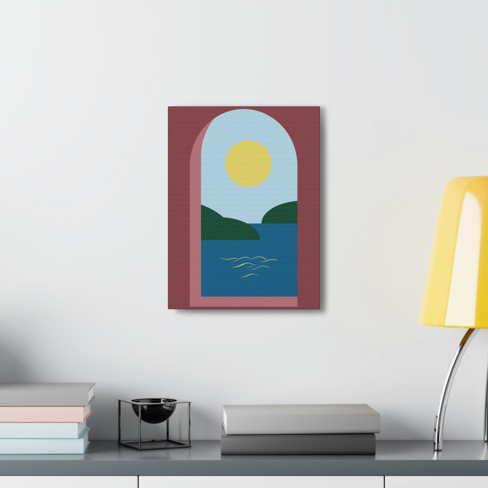 Minimal Art Print Italy Sea View Landscape Aesthetic Classic Canvas Gallery Wraps Ichaku [Perfect Gifts Selection]