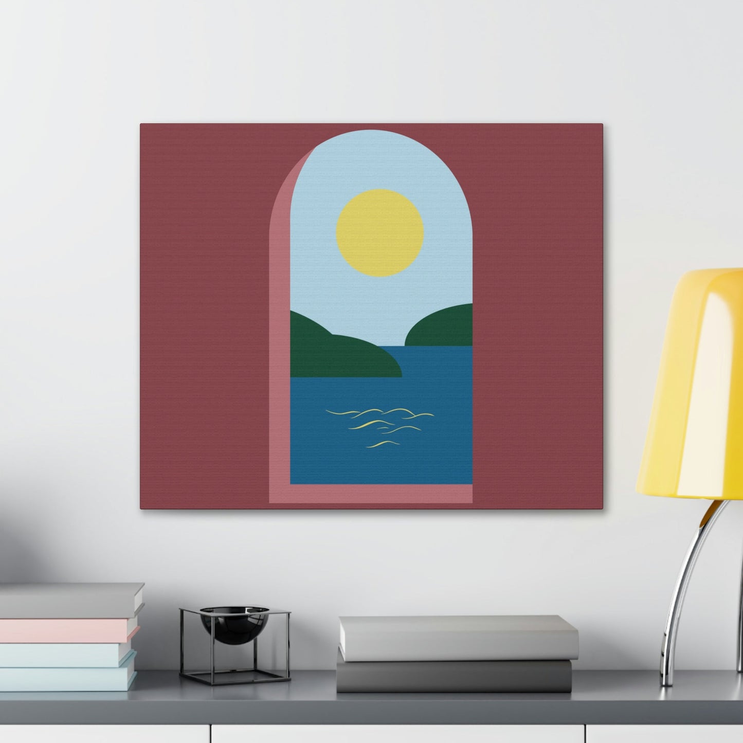 Minimal Art Print Italy Sea View Landscape Aesthetic Classic Canvas Gallery Wraps Ichaku [Perfect Gifts Selection]