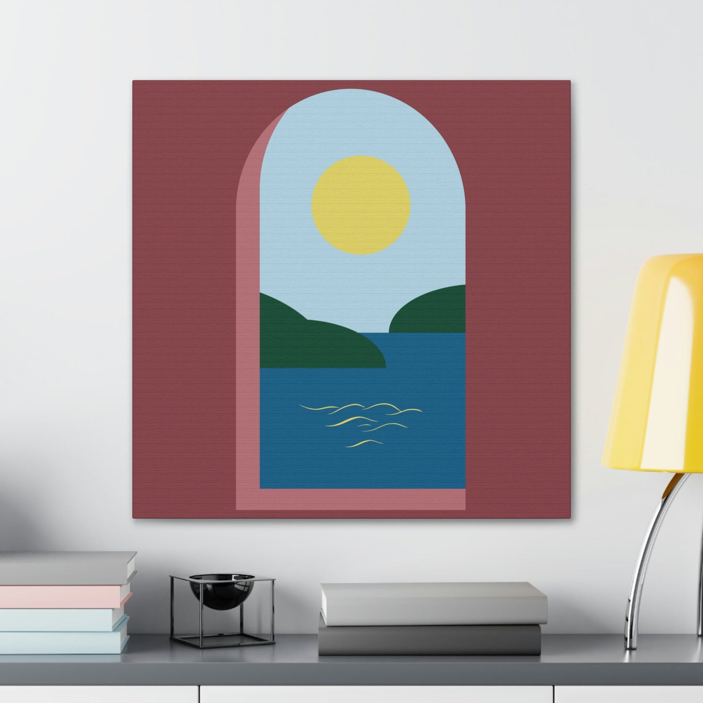 Minimal Art Print Italy Sea View Landscape Aesthetic Classic Canvas Gallery Wraps Ichaku [Perfect Gifts Selection]