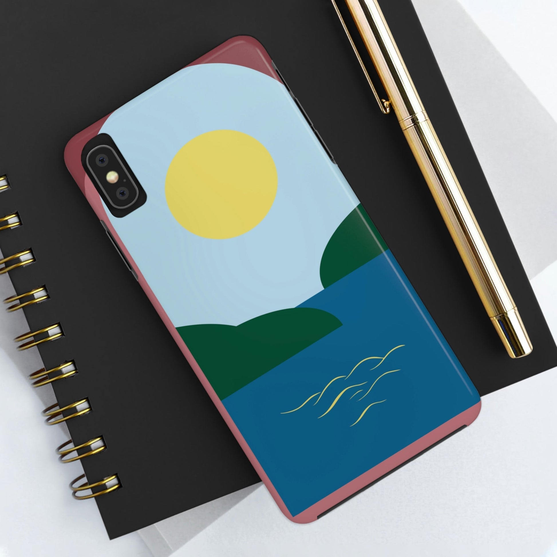 Minimal Art Print Italy Sea View Landscape Tough Phone Cases Case-Mate Ichaku [Perfect Gifts Selection]