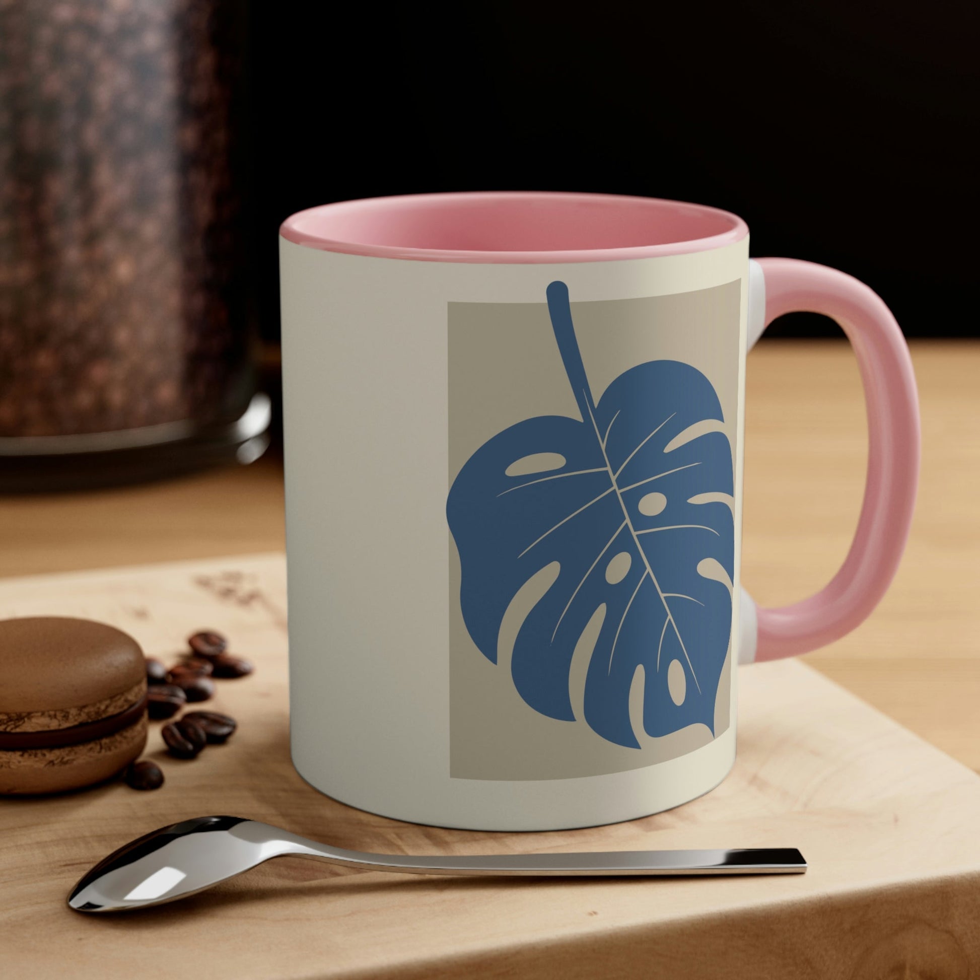 Monstera Leaf Modern Minimal Art Classic Accent Coffee Mug 11oz Ichaku [Perfect Gifts Selection]