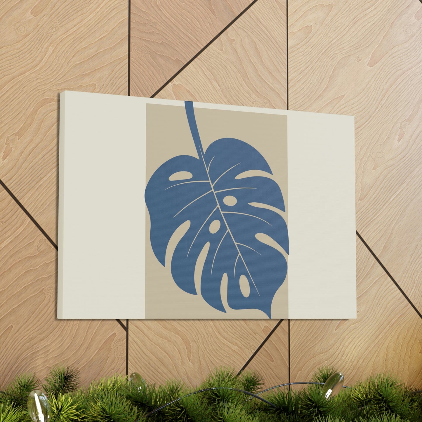 Monstera Leaf Modern Minimal Art Plant  Aesthetic Classic Art Canvas Gallery Wraps Ichaku [Perfect Gifts Selection]