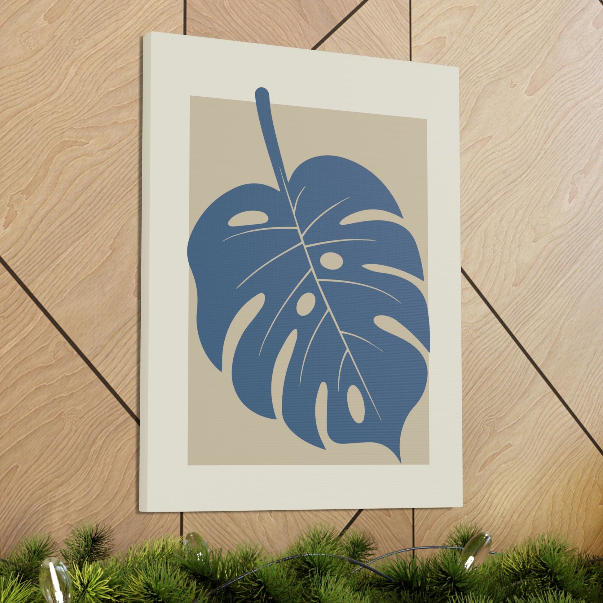 Monstera Leaf Modern Minimal Art Plant  Aesthetic Classic Art Canvas Gallery Wraps Ichaku [Perfect Gifts Selection]