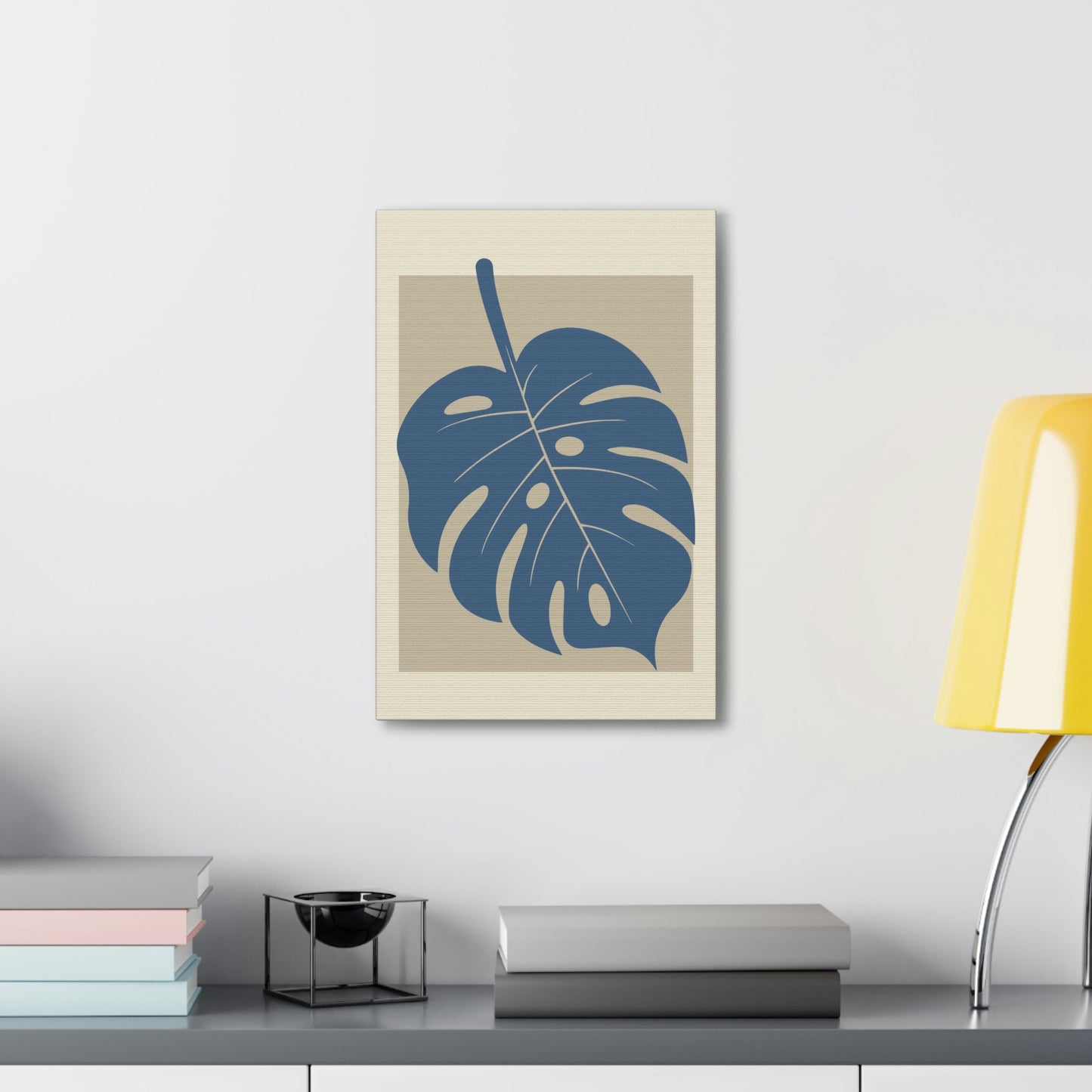 Monstera Leaf Modern Minimal Art Plant  Aesthetic Classic Art Canvas Gallery Wraps Ichaku [Perfect Gifts Selection]