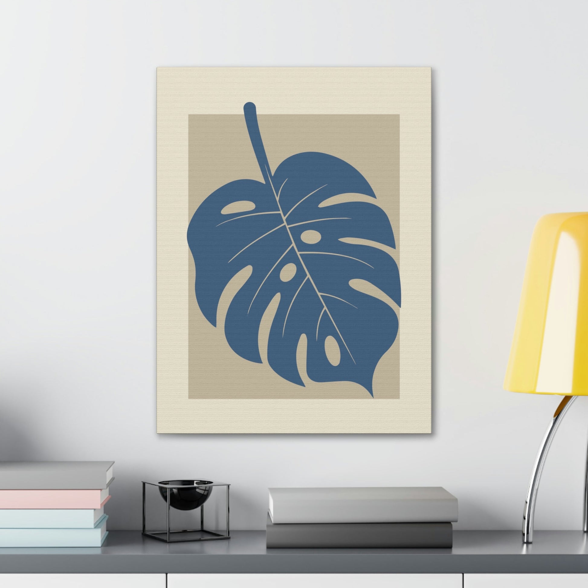 Monstera Leaf Modern Minimal Art Plant  Aesthetic Classic Art Canvas Gallery Wraps Ichaku [Perfect Gifts Selection]