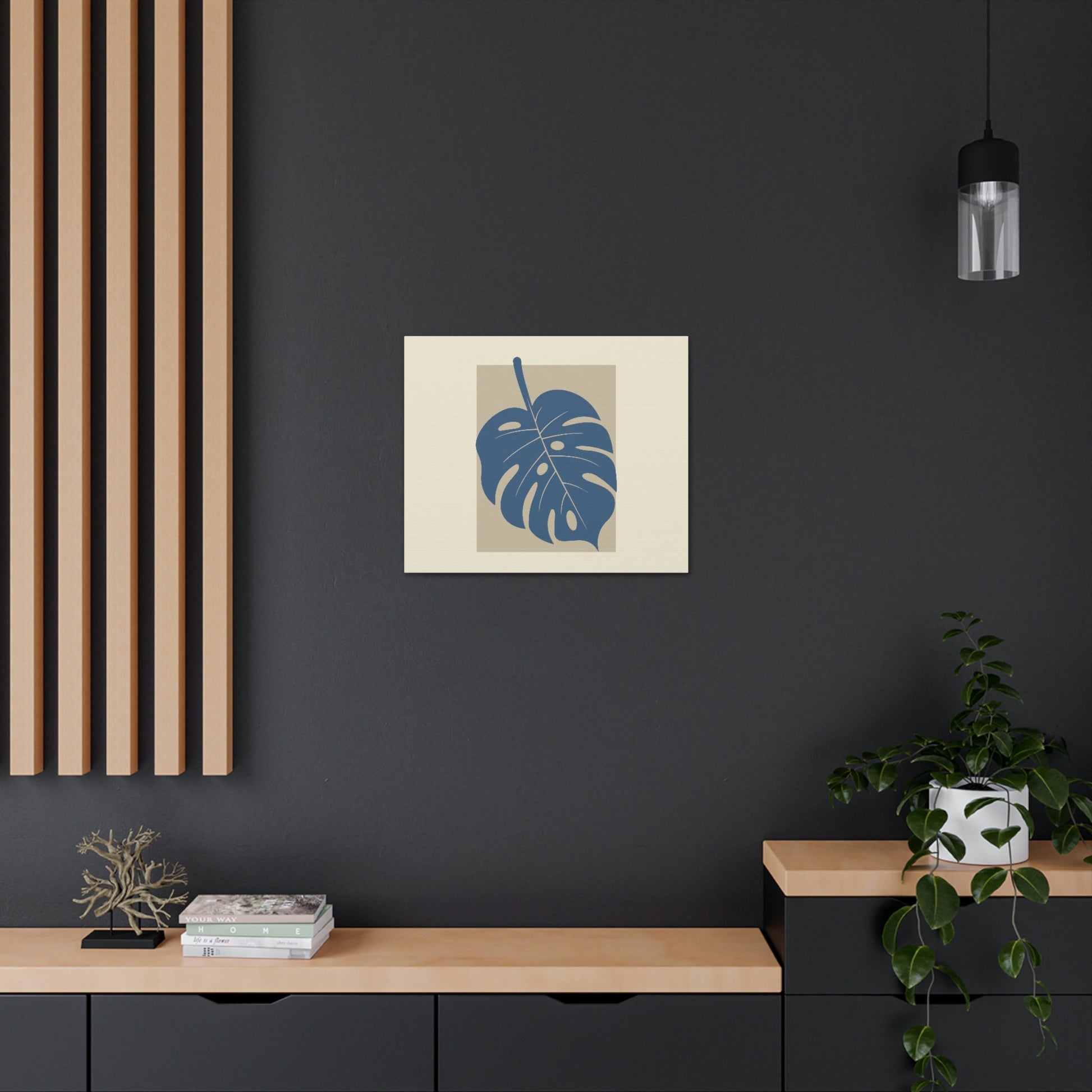 Monstera Leaf Modern Minimal Art Plant  Aesthetic Classic Art Canvas Gallery Wraps Ichaku [Perfect Gifts Selection]