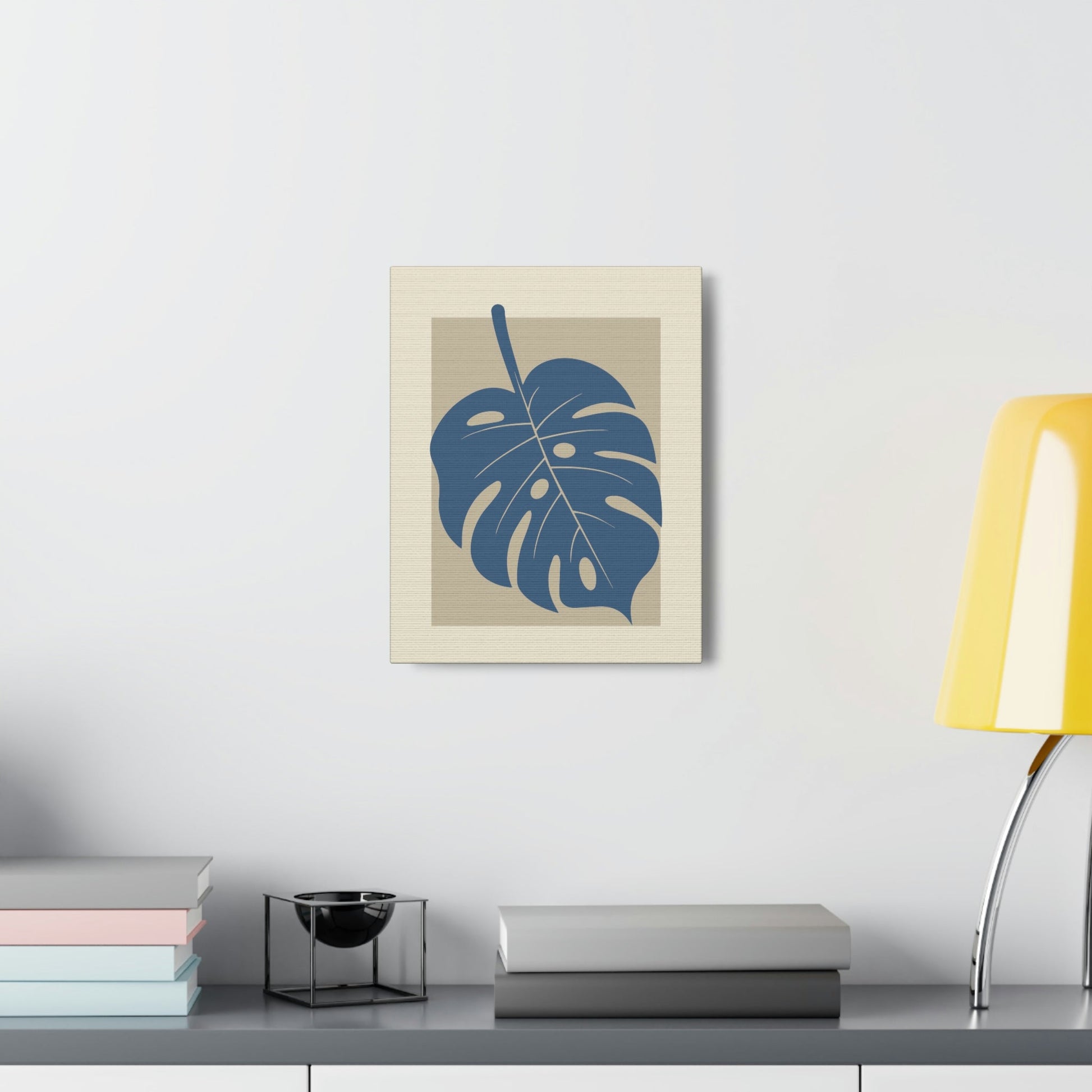 Monstera Leaf Modern Minimal Art Plant  Aesthetic Classic Art Canvas Gallery Wraps Ichaku [Perfect Gifts Selection]