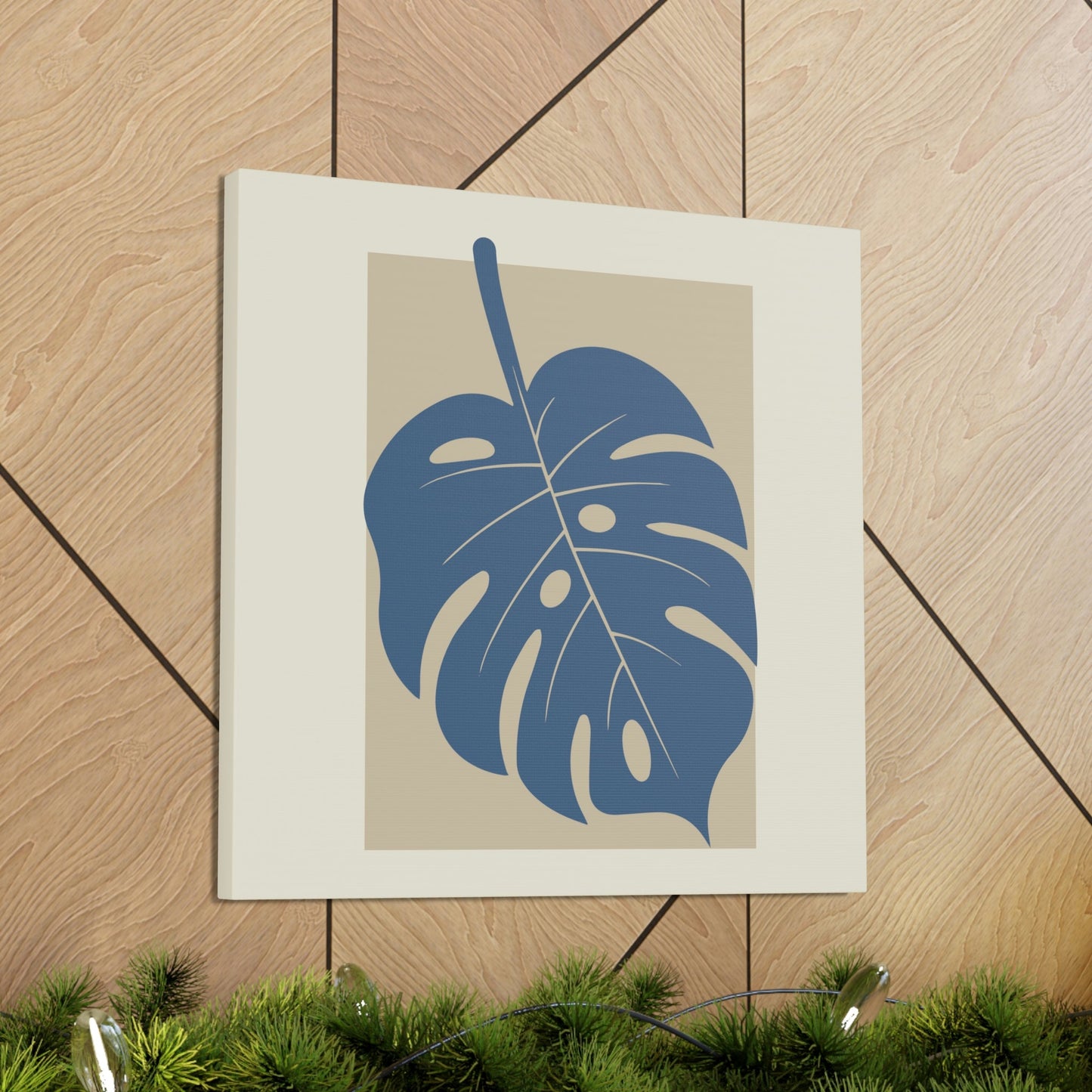 Monstera Leaf Modern Minimal Art Plant  Aesthetic Classic Art Canvas Gallery Wraps Ichaku [Perfect Gifts Selection]