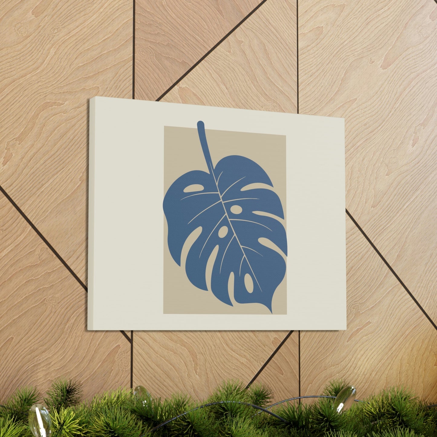 Monstera Leaf Modern Minimal Art Plant  Aesthetic Classic Art Canvas Gallery Wraps Ichaku [Perfect Gifts Selection]