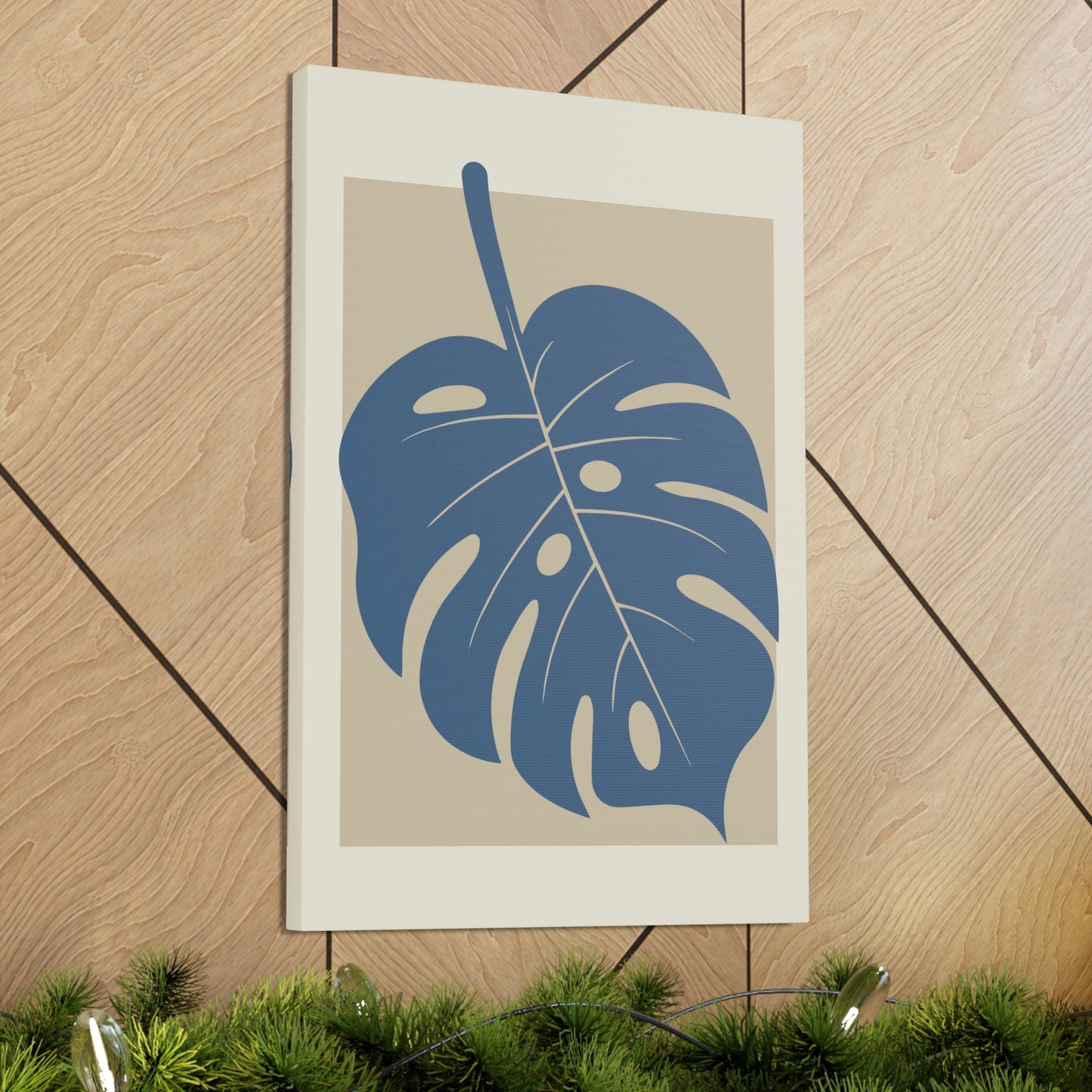 Monstera Leaf Modern Minimal Art Plant  Aesthetic Classic Art Canvas Gallery Wraps Ichaku [Perfect Gifts Selection]