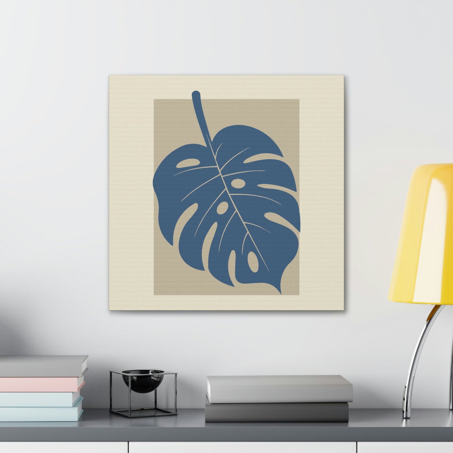 Monstera Leaf Modern Minimal Art Plant  Aesthetic Classic Art Canvas Gallery Wraps Ichaku [Perfect Gifts Selection]