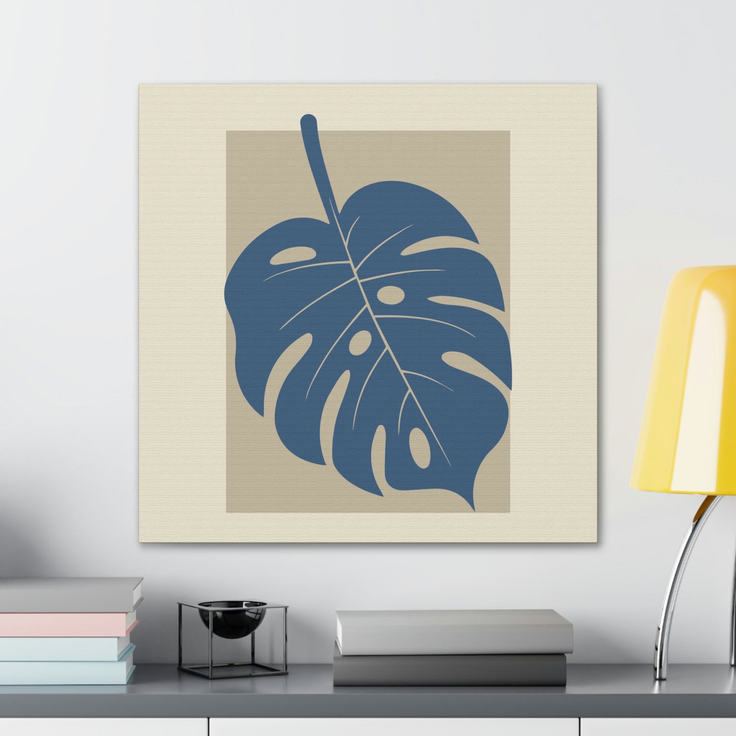 Monstera Leaf Modern Minimal Art Plant  Aesthetic Classic Art Canvas Gallery Wraps Ichaku [Perfect Gifts Selection]