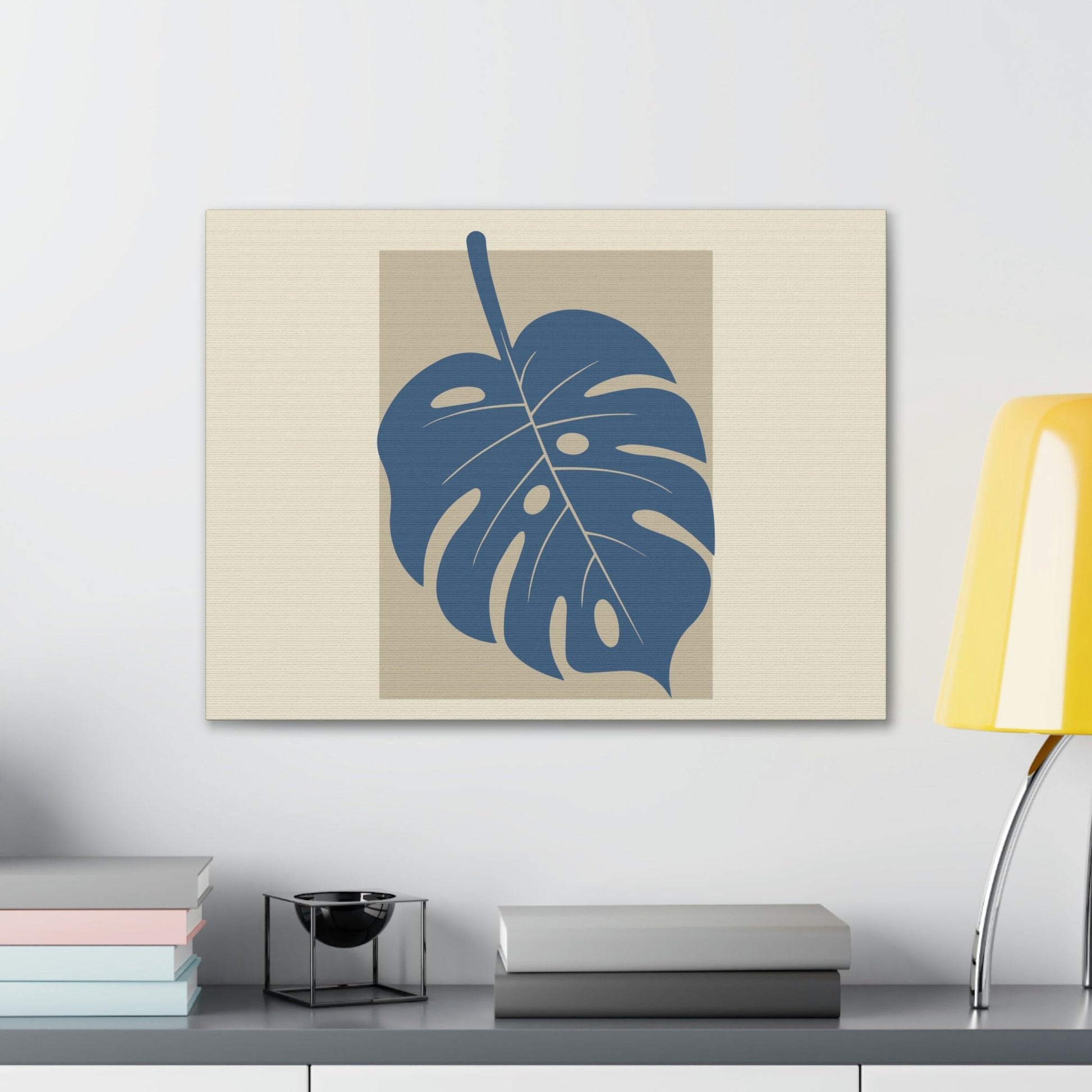 Monstera Leaf Modern Minimal Art Plant  Aesthetic Classic Art Canvas Gallery Wraps Ichaku [Perfect Gifts Selection]