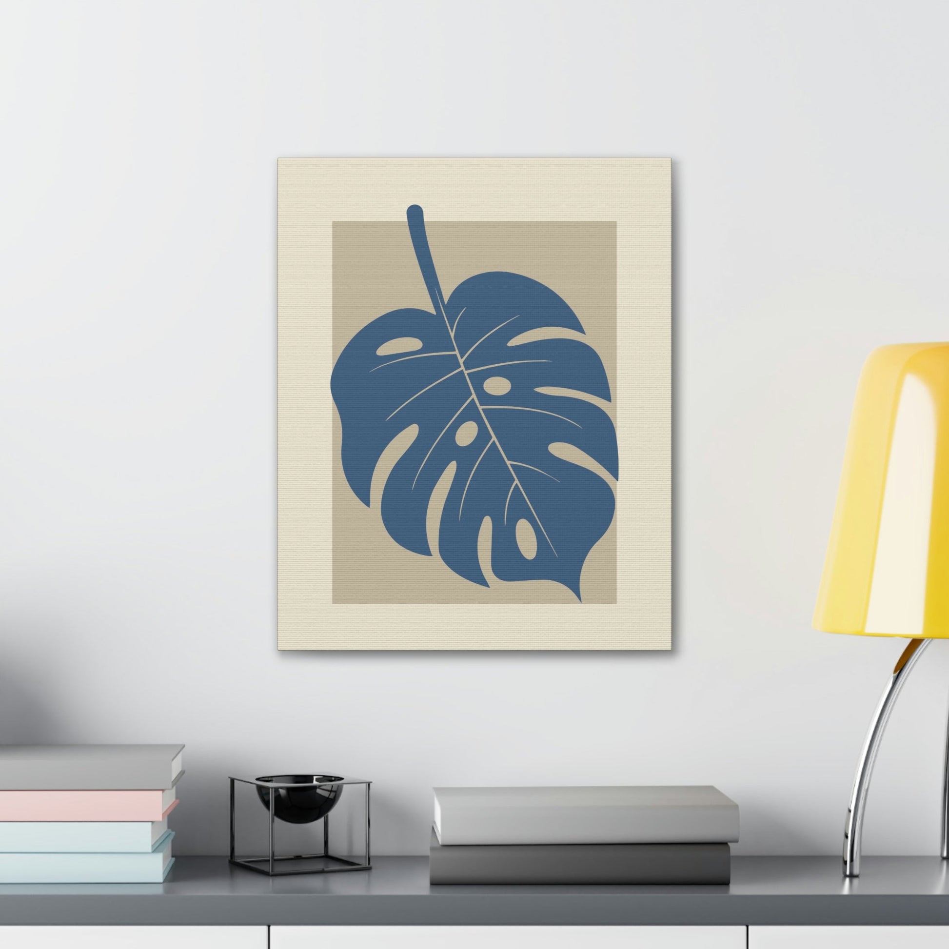 Monstera Leaf Modern Minimal Art Plant  Aesthetic Classic Art Canvas Gallery Wraps Ichaku [Perfect Gifts Selection]