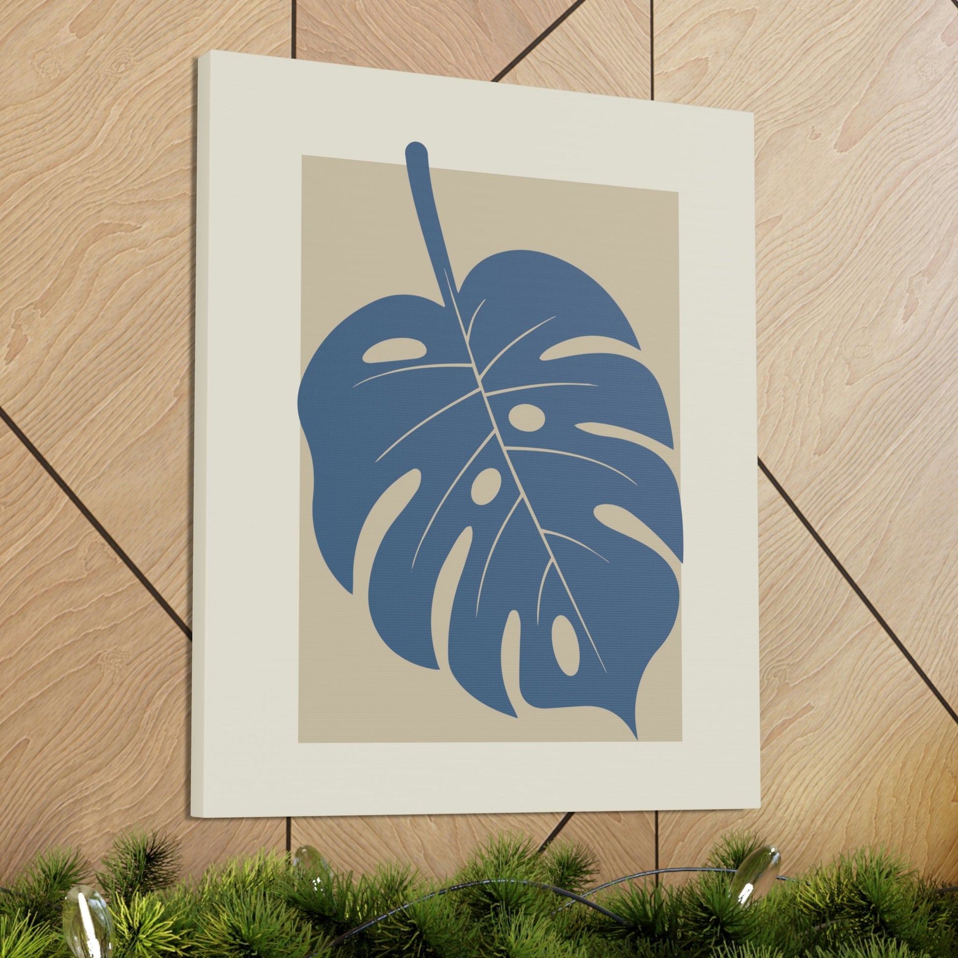 Monstera Leaf Modern Minimal Art Plant  Aesthetic Classic Art Canvas Gallery Wraps Ichaku [Perfect Gifts Selection]