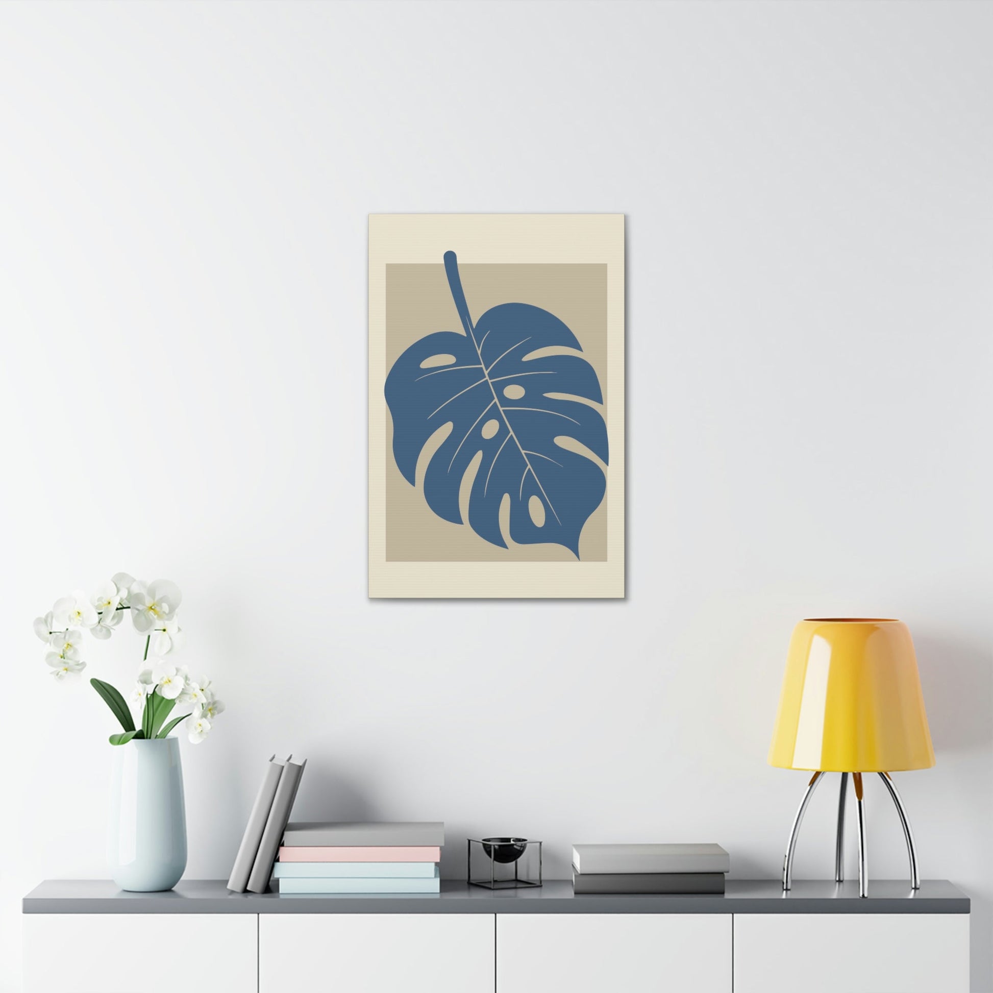 Monstera Leaf Modern Minimal Art Plant  Aesthetic Classic Art Canvas Gallery Wraps Ichaku [Perfect Gifts Selection]