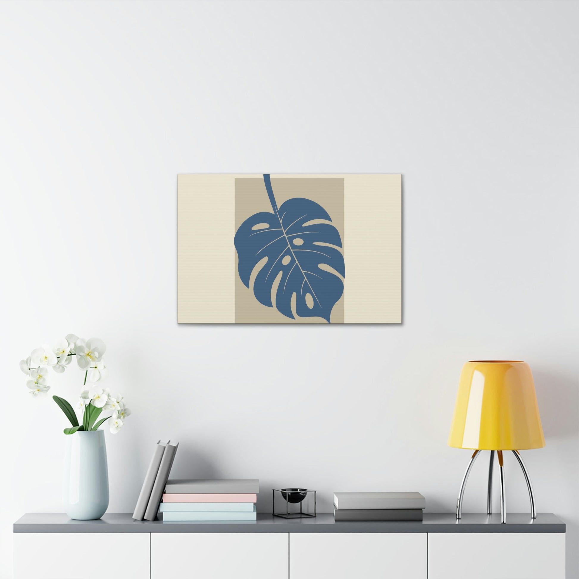 Monstera Leaf Modern Minimal Art Plant  Aesthetic Classic Art Canvas Gallery Wraps Ichaku [Perfect Gifts Selection]