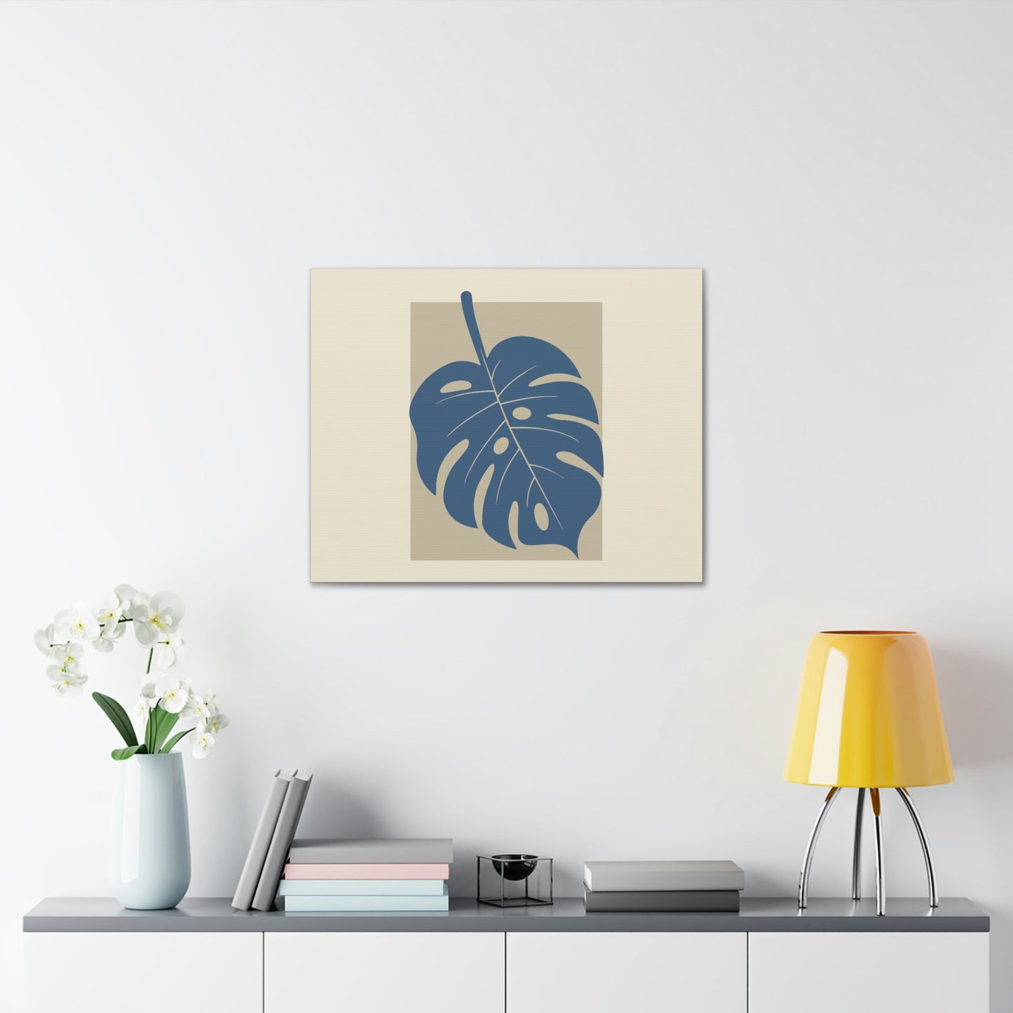 Monstera Leaf Modern Minimal Art Plant  Aesthetic Classic Art Canvas Gallery Wraps Ichaku [Perfect Gifts Selection]