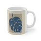 Monstera Leaf Modern Minimal Art Plant Ceramic Mug 11oz Ichaku [Perfect Gifts Selection]