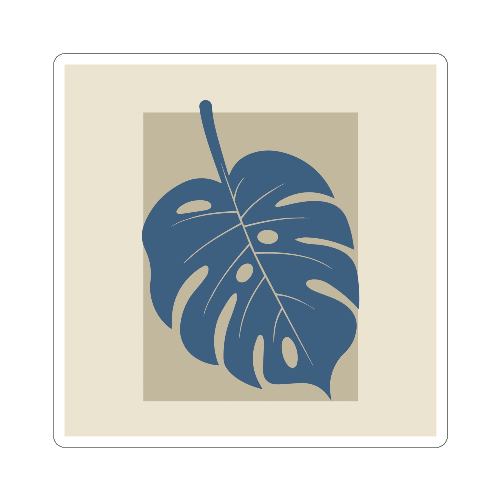 Monstera Leaf Modern Minimal Art Plant Die-Cut Sticker Ichaku [Perfect Gifts Selection]