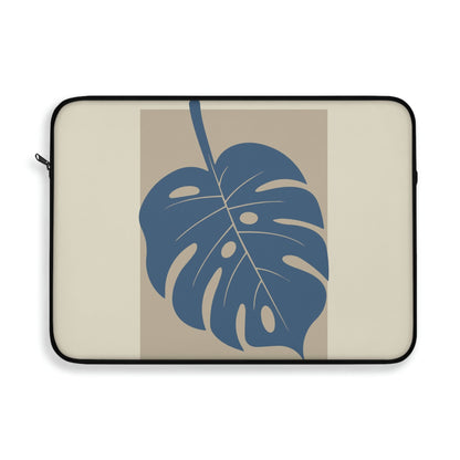 Monstera Leaf Modern Minimal Art Plant Laptop Sleeve Ichaku [Perfect Gifts Selection]