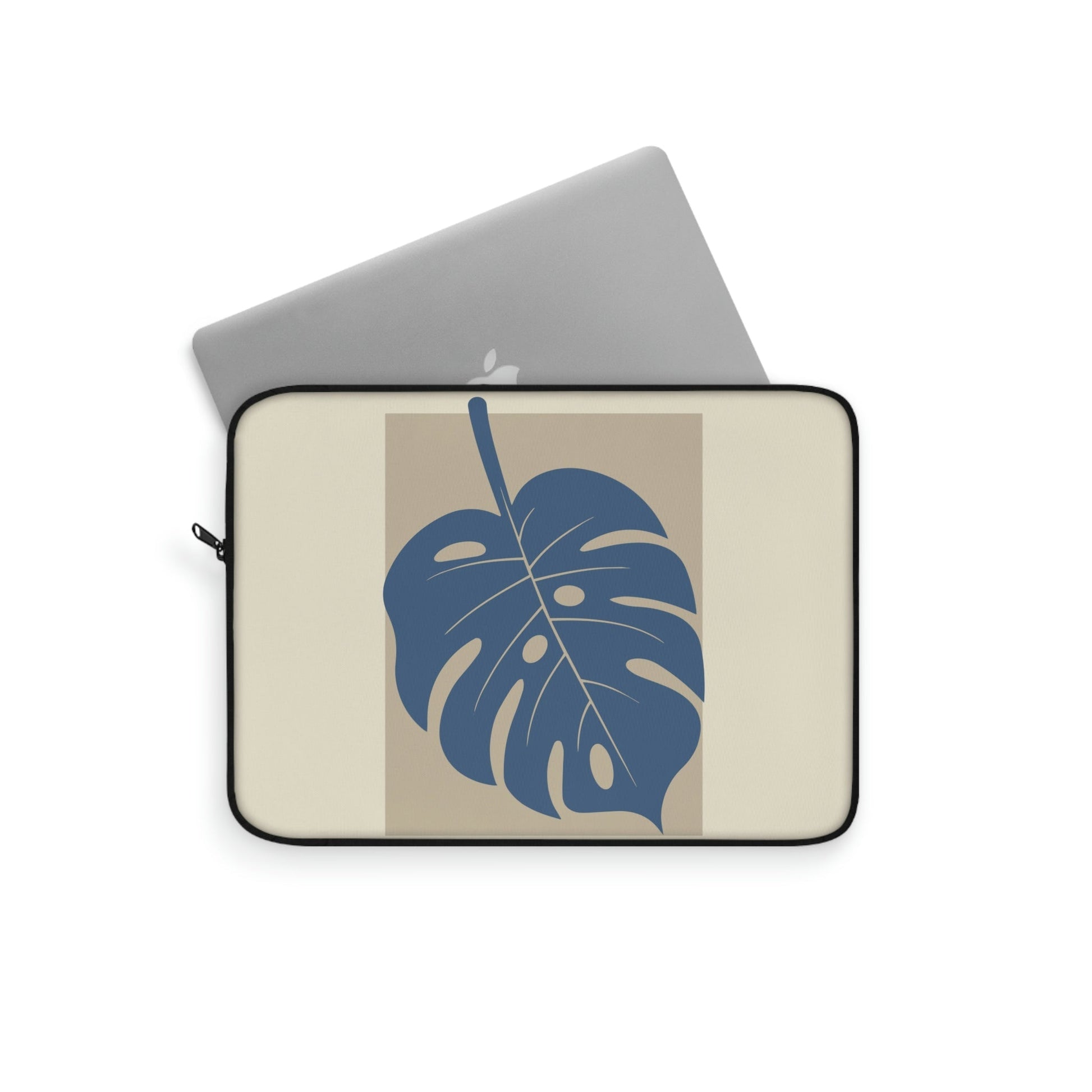 Monstera Leaf Modern Minimal Art Plant Laptop Sleeve Ichaku [Perfect Gifts Selection]