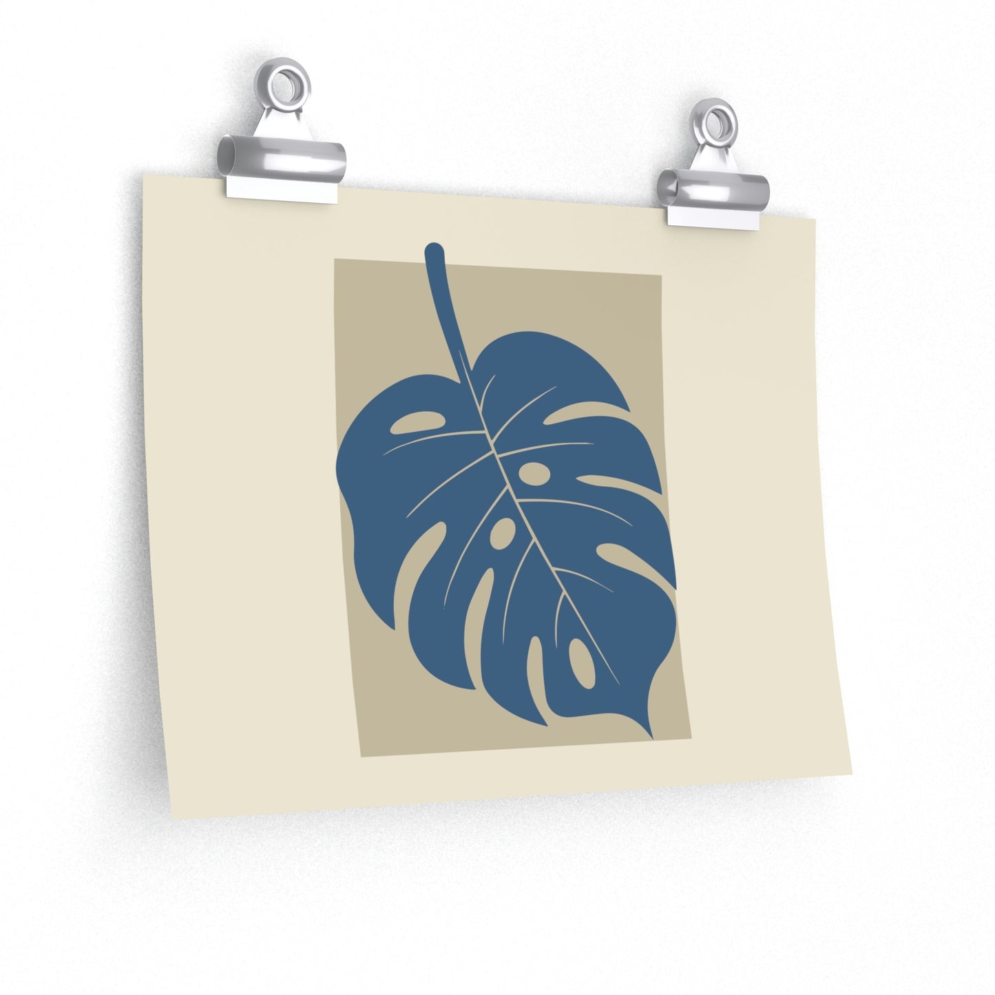 Monstera Leaf Modern Minimal Art Plant Premium Matte Horizontal Posters Ichaku [Perfect Gifts Selection]