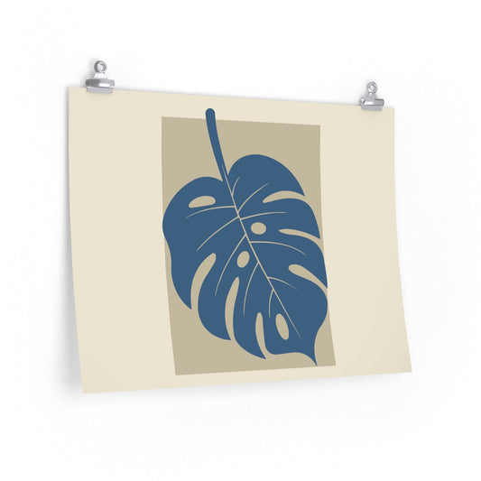 Monstera Leaf Modern Minimal Art Plant Premium Matte Horizontal Posters Ichaku [Perfect Gifts Selection]