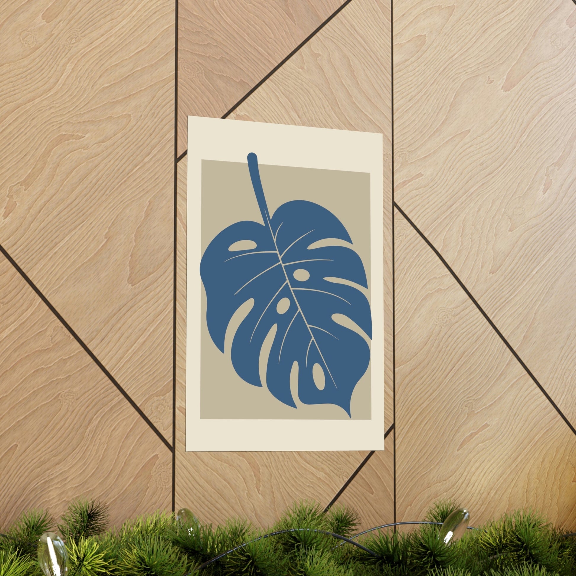 Monstera Leaf Modern Minimal Art Plant Premium Matte Vertical Posters Ichaku [Perfect Gifts Selection]