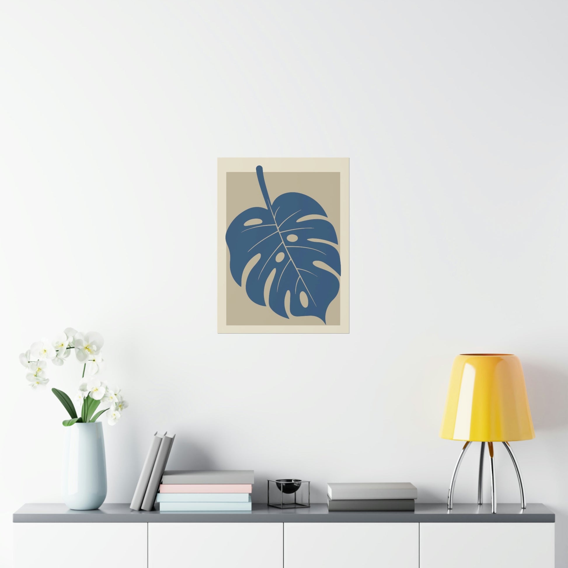 Monstera Leaf Modern Minimal Art Plant Premium Matte Vertical Posters Ichaku [Perfect Gifts Selection]