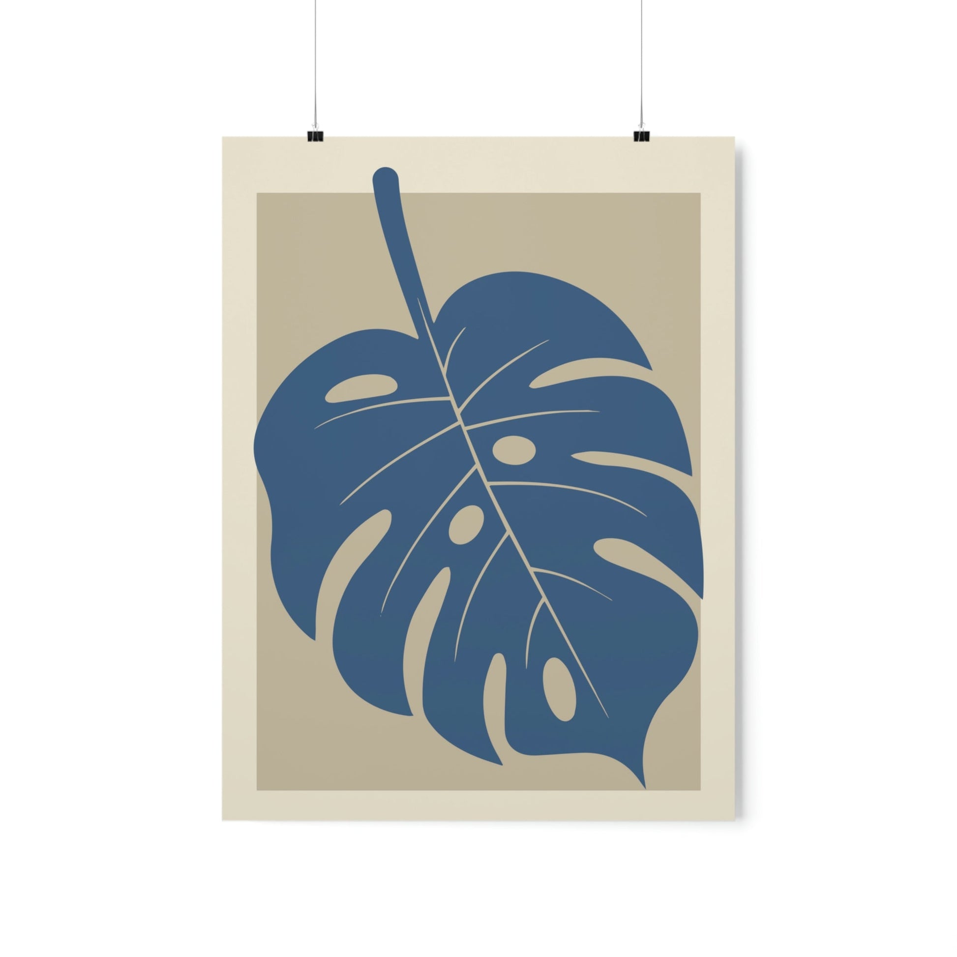 Monstera Leaf Modern Minimal Art Plant Premium Matte Vertical Posters Ichaku [Perfect Gifts Selection]