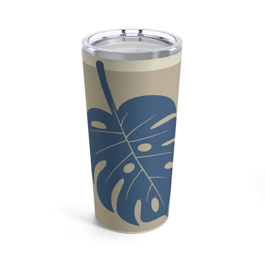 Monstera Leaf Modern Minimal Art Plant Stainless Steel Hot or Cold Vacuum Tumbler 20oz Ichaku [Perfect Gifts Selection]