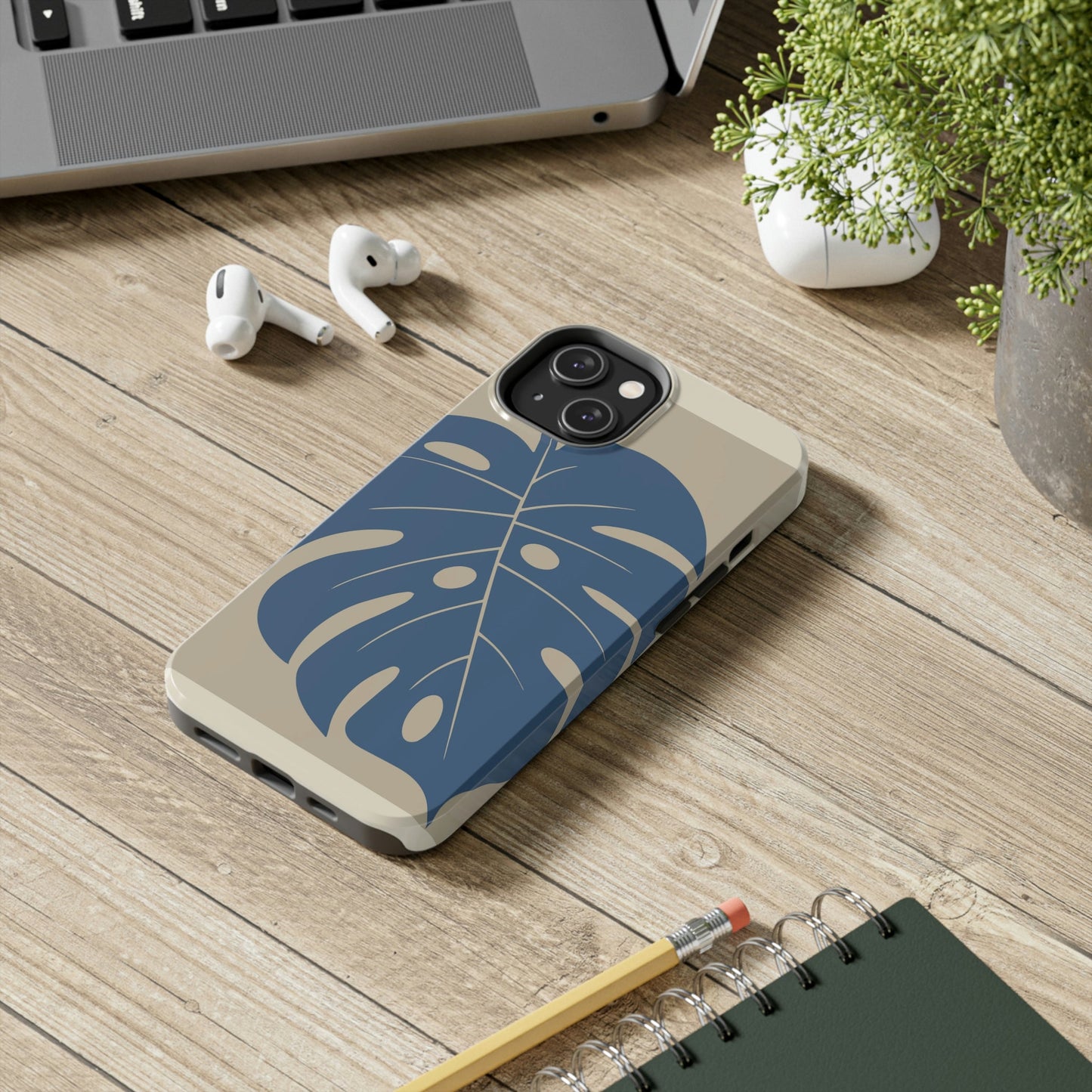Monstera Leaf Modern Minimal Art Plant Tough Phone Cases Case-Mate Ichaku [Perfect Gifts Selection]