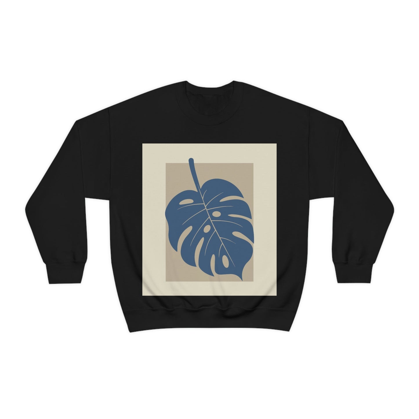 Monstera Leaf Modern Minimal Art Plant Unisex Heavy Blend™ Crewneck Sweatshirt Ichaku [Perfect Gifts Selection]