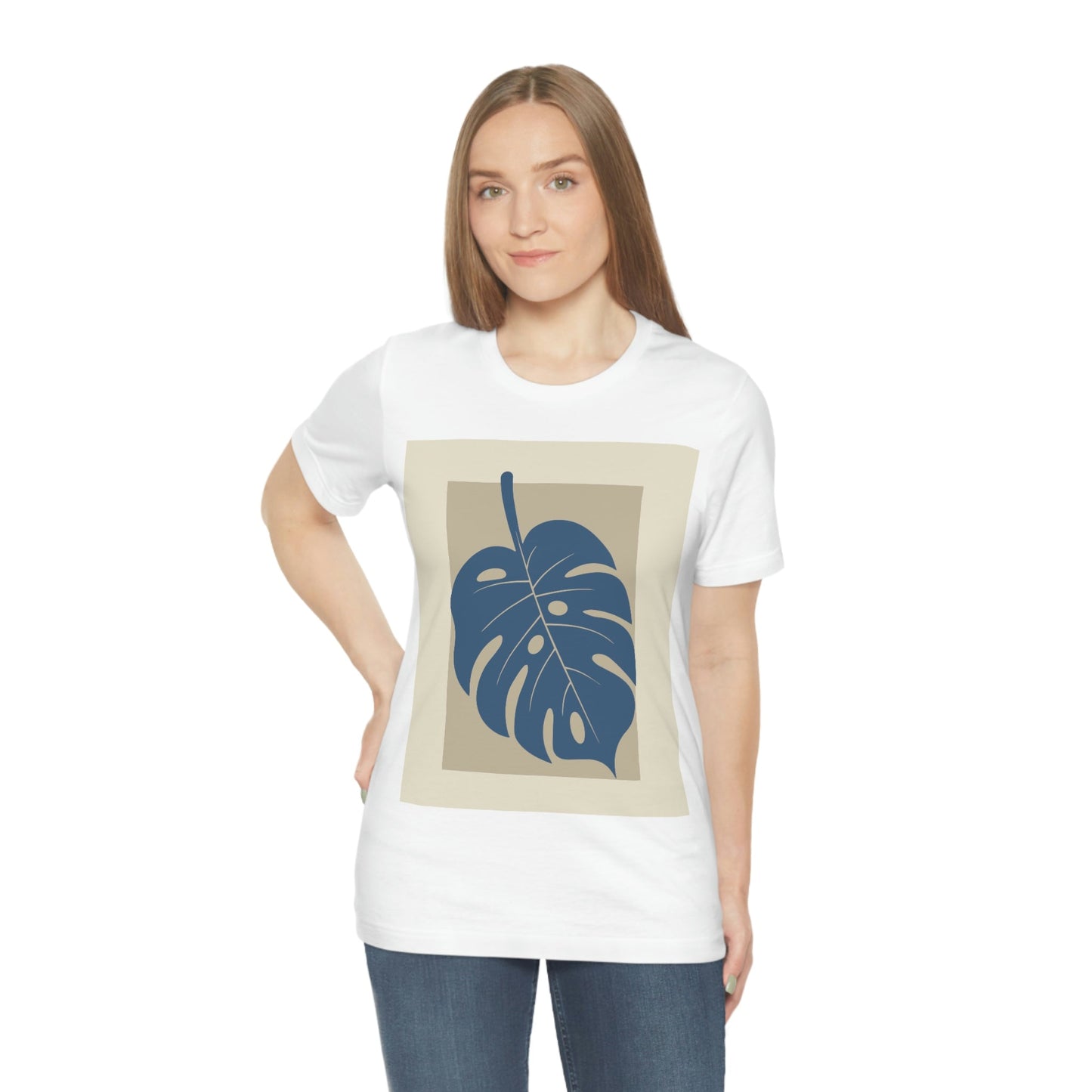 Monstera Leaf Modern Minimal Art Plant Unisex Jersey Short Sleeve T-Shirt Ichaku [Perfect Gifts Selection]