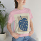 Monstera Leaf Modern Minimal Art Plant Unisex Jersey Short Sleeve T-Shirt Ichaku [Perfect Gifts Selection]