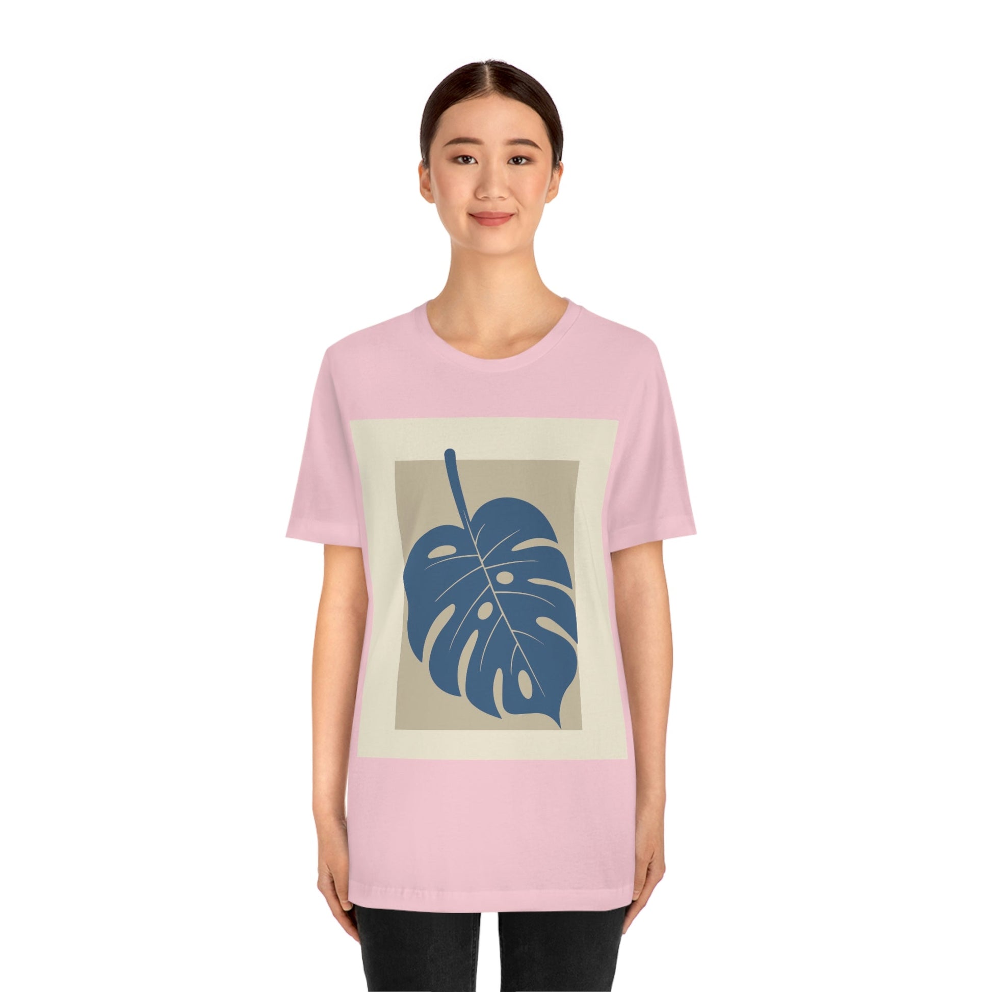 Monstera Leaf Modern Minimal Art Plant Unisex Jersey Short Sleeve T-Shirt Ichaku [Perfect Gifts Selection]
