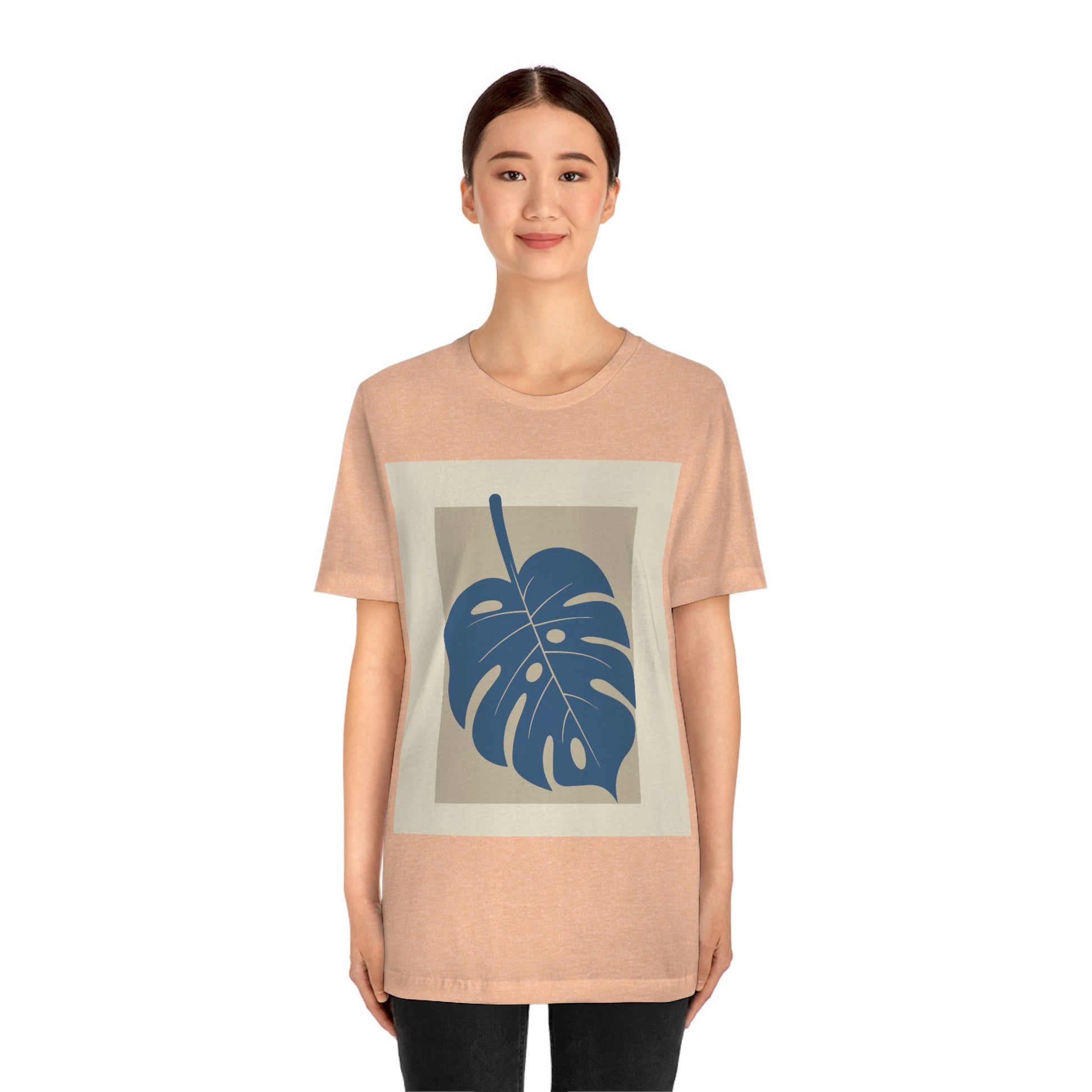 Monstera Leaf Modern Minimal Art Plant Unisex Jersey Short Sleeve T-Shirt Ichaku [Perfect Gifts Selection]