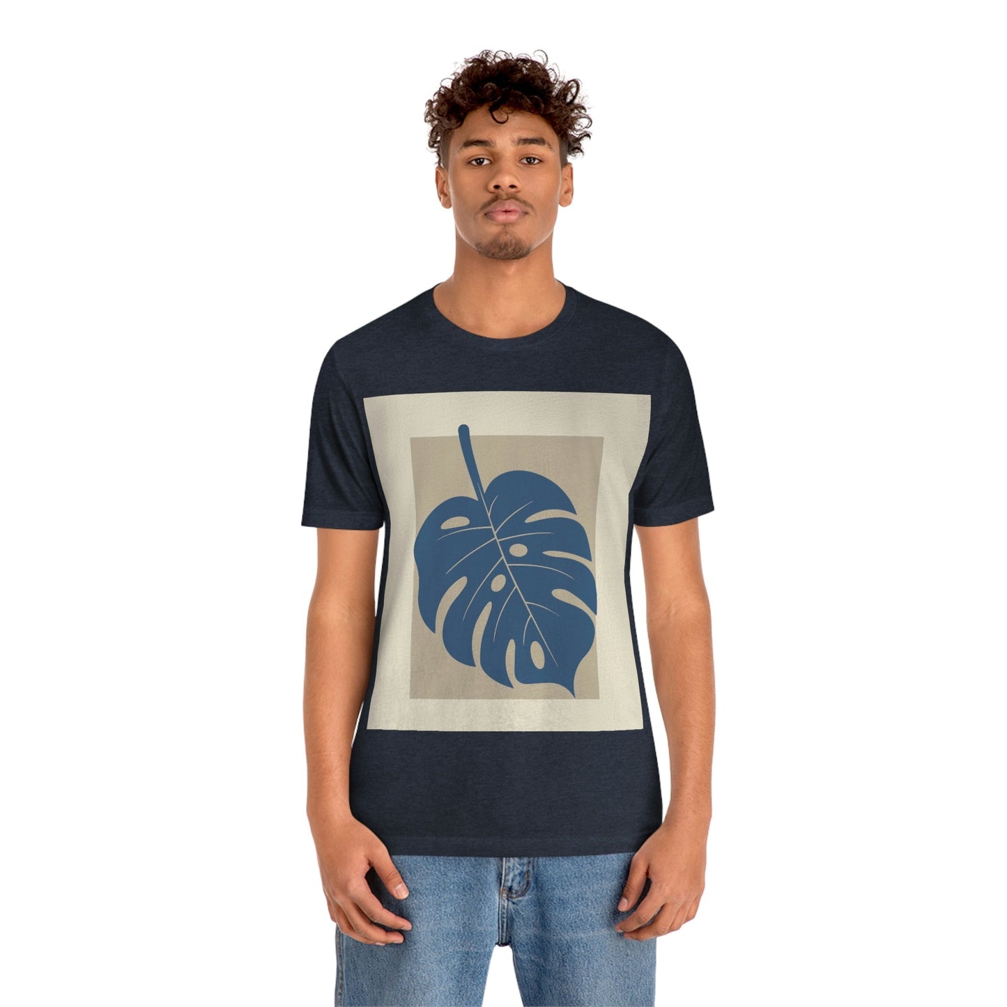 Monstera Leaf Modern Minimal Art Plant Unisex Jersey Short Sleeve T-Shirt Ichaku [Perfect Gifts Selection]